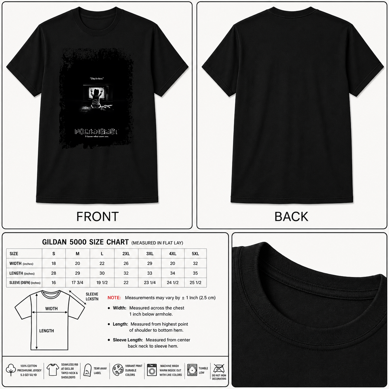 Poltergeist - Movie Poster Inspired Unisex Black Shirt