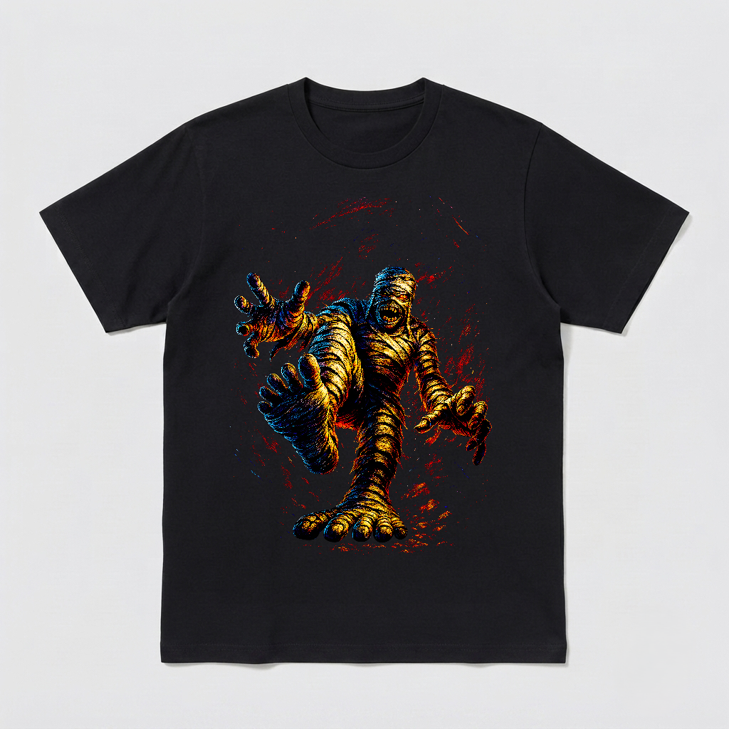 Evil Horror Mummified Mummy Unique Halloween Style Unisex Black Shirt