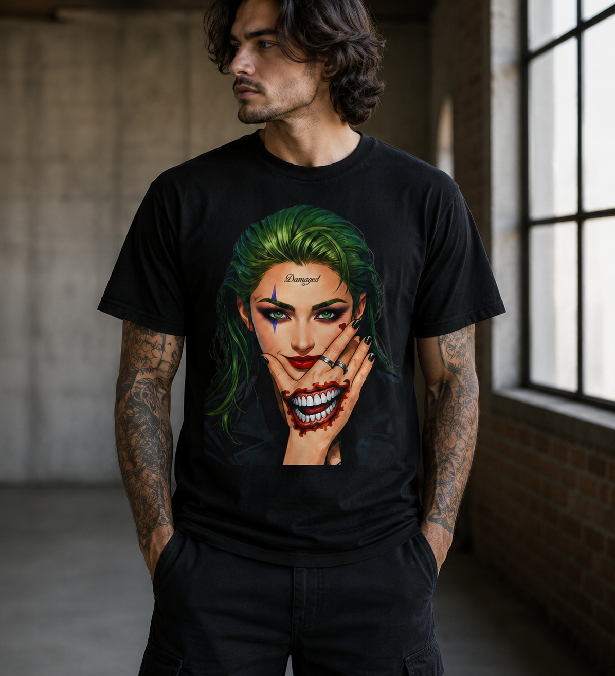 Unisex Cotton Crew Tee Thai woman Joker lingling art 00K fun gift idea