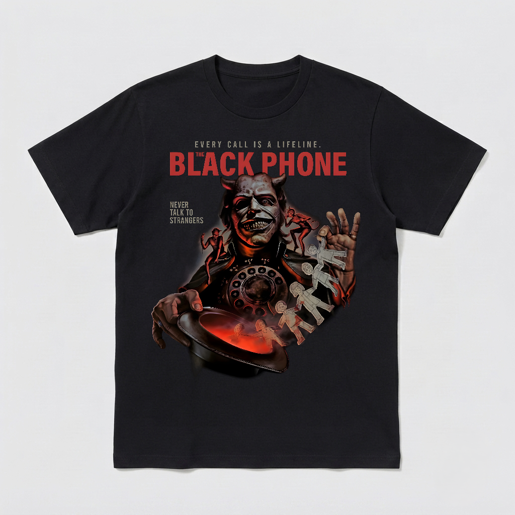 The Black Phone Never Talk To Strangers Horror Movie T-shirt Black S-3XL-TH82010