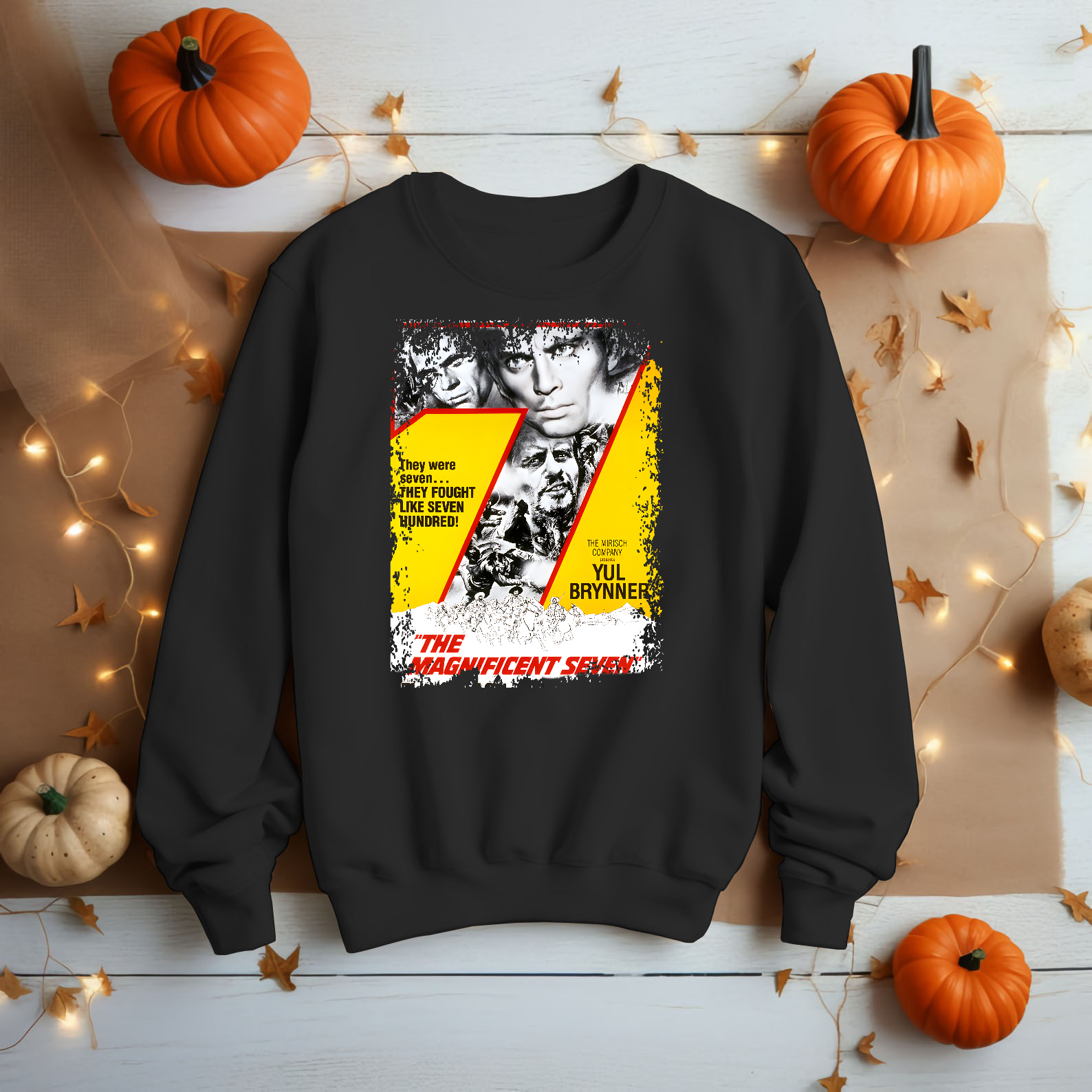 The Magnificent Seven - Western Movie Poster inspired Unisex Black Shirt