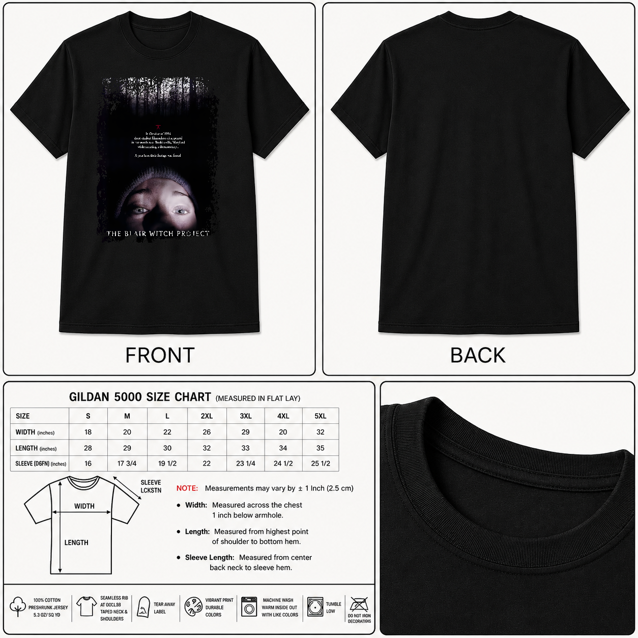 The Blair Witch Project - Movie Poster Inspired Unisex Black Shirt