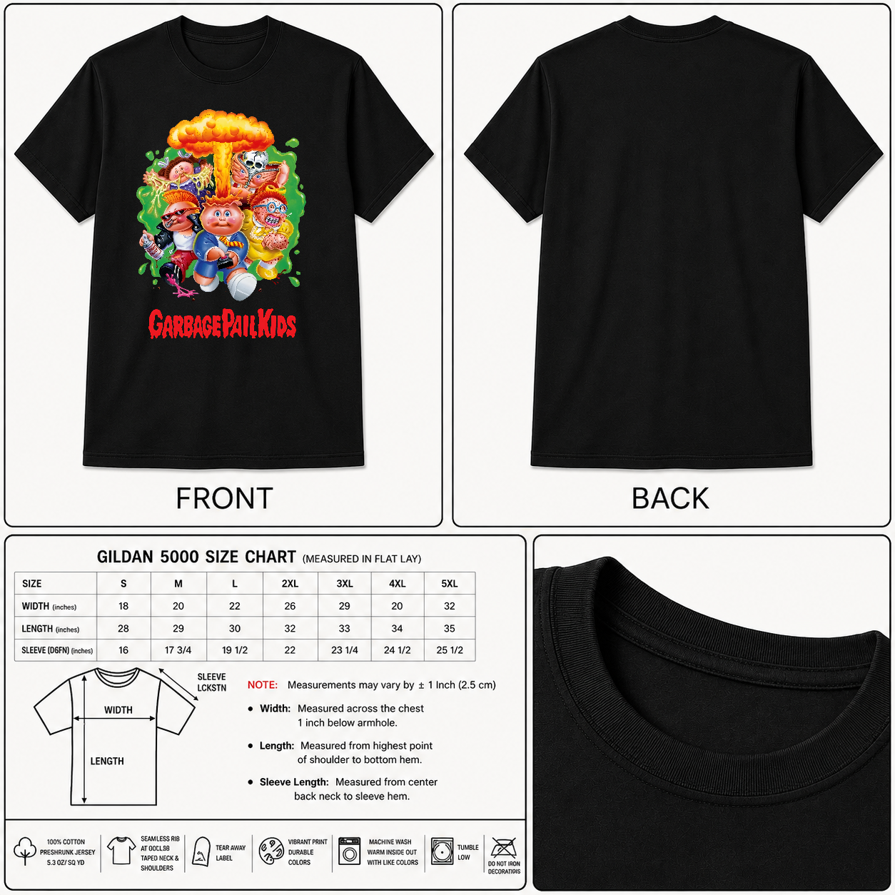 Garbage Pail Kids T-shirt, Funny Vintage Design, Cool Gift for 80s Fans, Novelty-TH82080