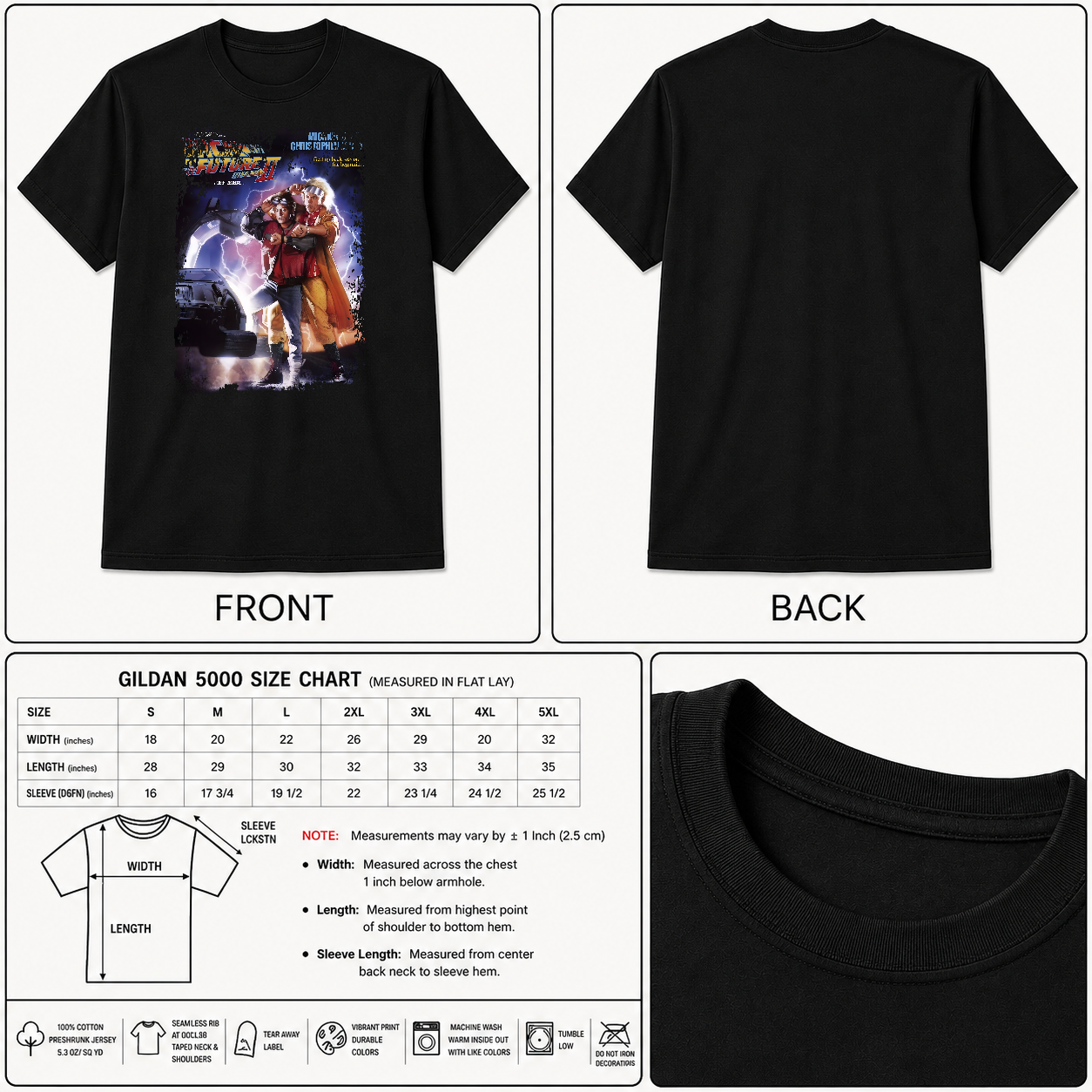 Back To The Future Part II - Movie Poster Inspired Unisex Black Shirt