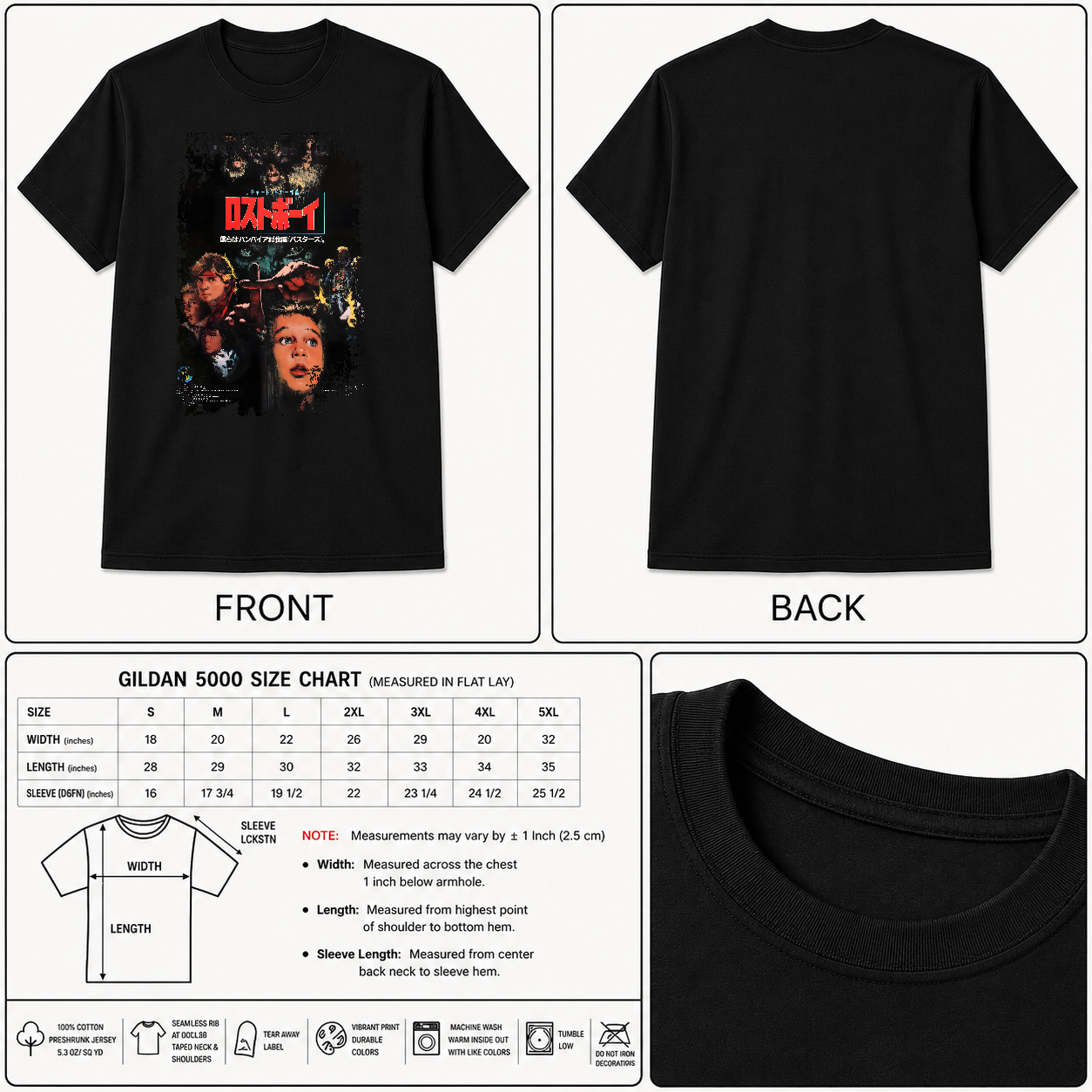 The Lost Boys - Japanese Movie Poster Inspired Unisex Black Shirt