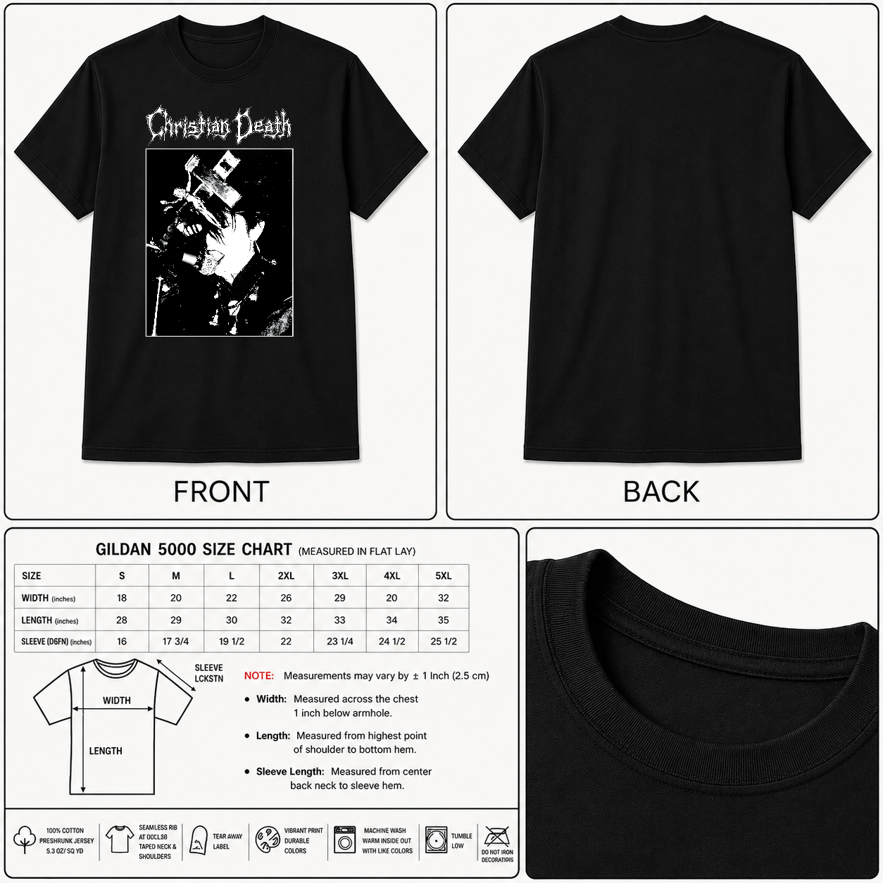 Christian Death T-Shirt, Cotton Black shirt, Unisex Tee