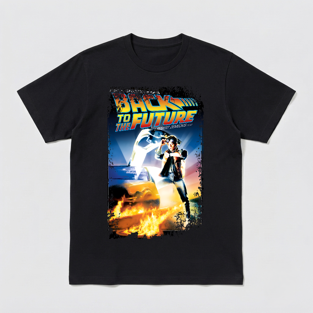 Back to the Future - Movie Poster Inspired Unisex Black Shirt