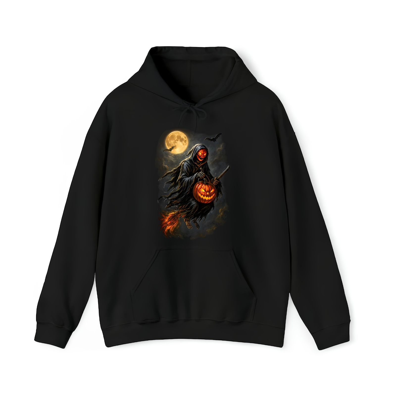 Inspired by Pumpkin Reaper Witch Dark Horror Art Unisex Black Shirt