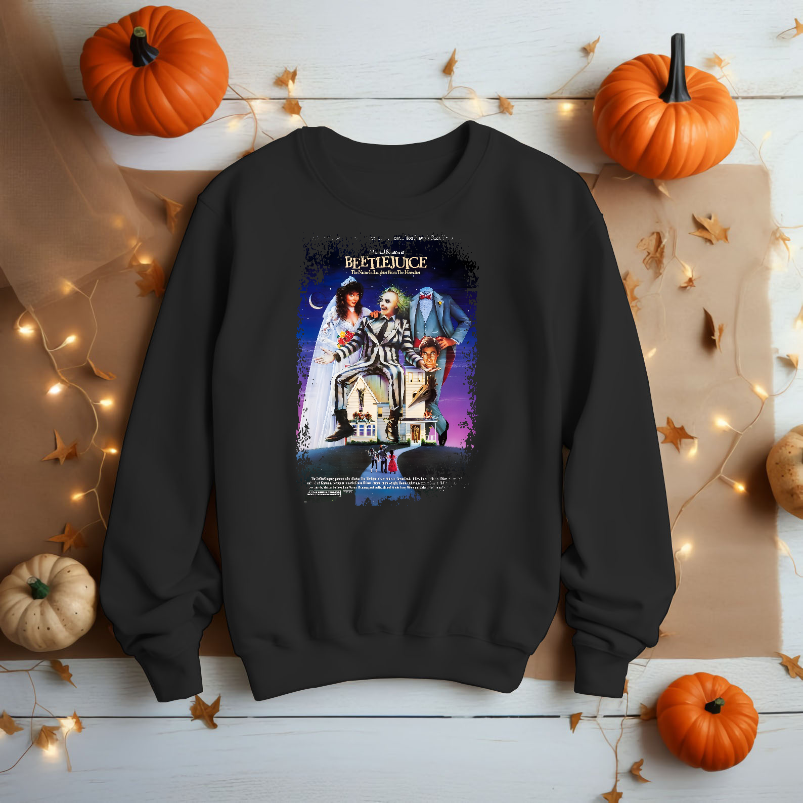 Beetlejuice - Movie Poster Inspired Unisex Black Shirt