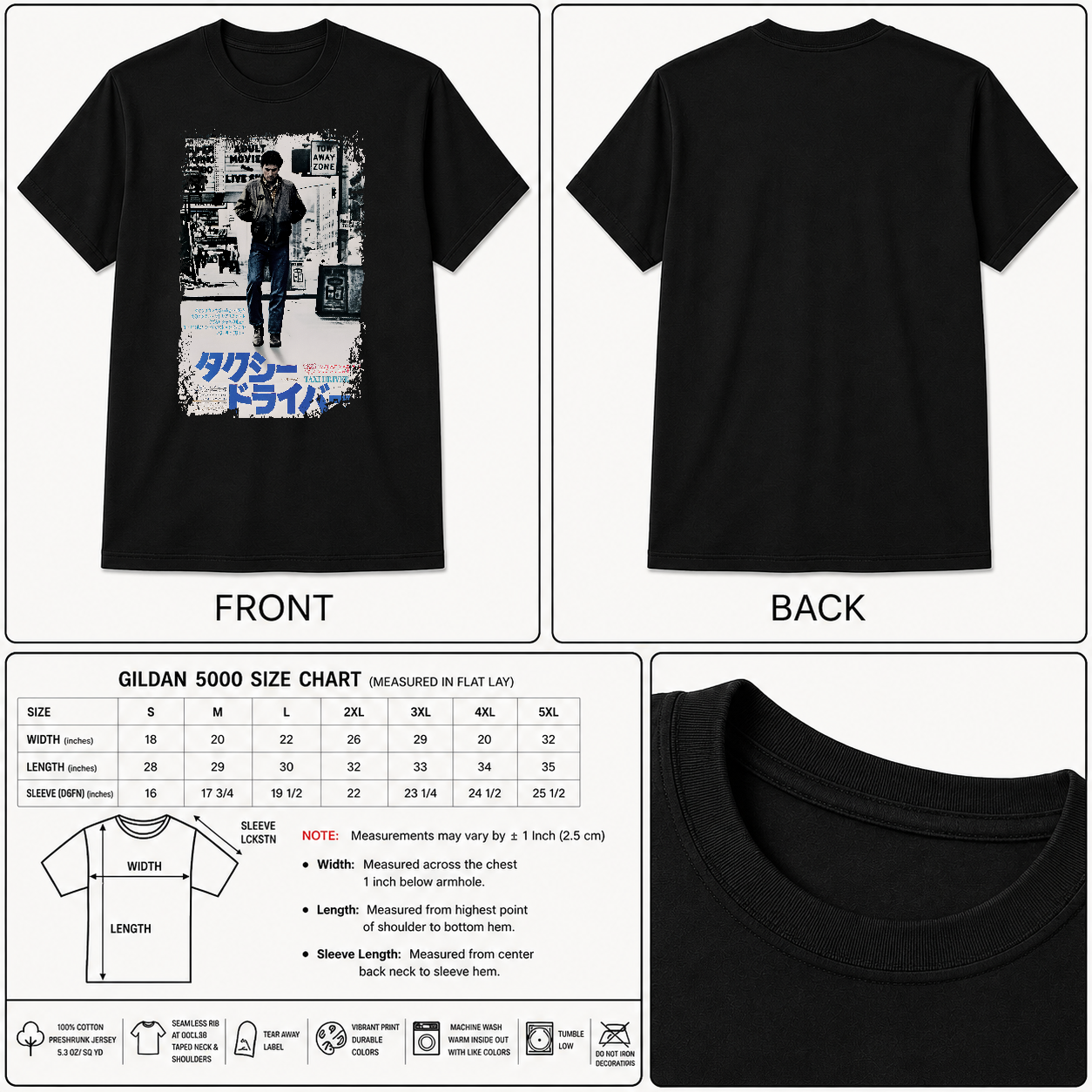 Taxi Driver - Japanese Movie Poster Inspired Unisex Black Shirt