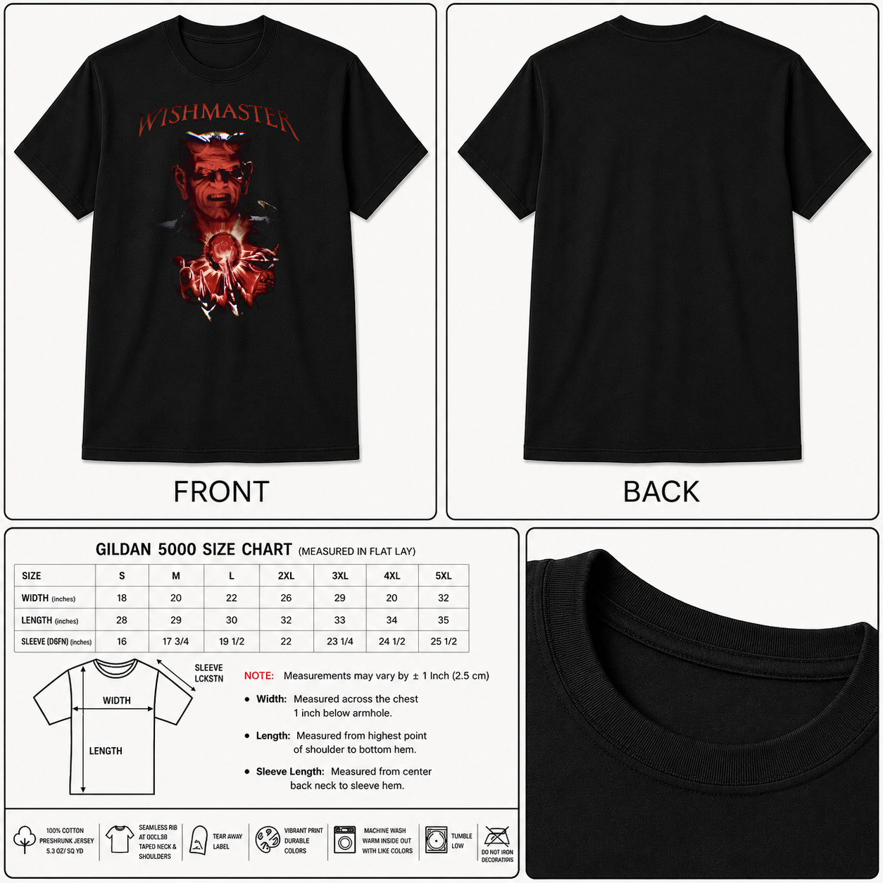 Wish Master T-Shirt, Horror Movie Tee, 90s Cult Classic Shirt, Horror Movie Gift-TH82027