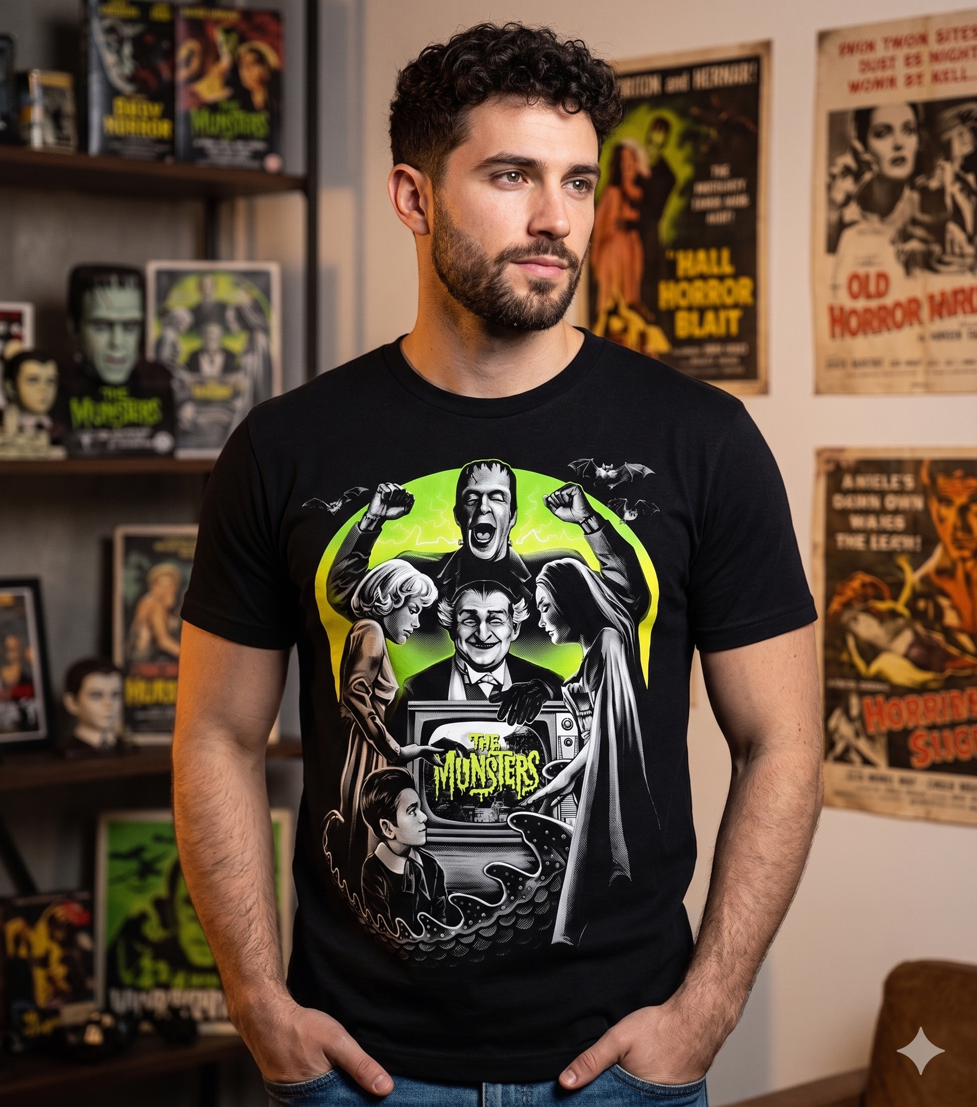 The Munsters Horror T-Shirt Black S-3XL-TH82021
