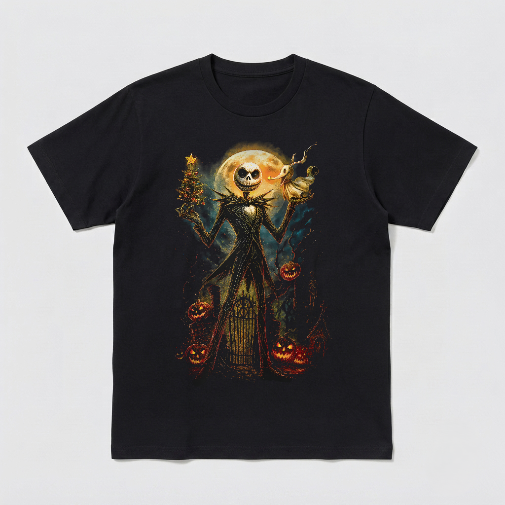 Nightmare Before Christmas Inspired Dark Art Unisex Black Shirt