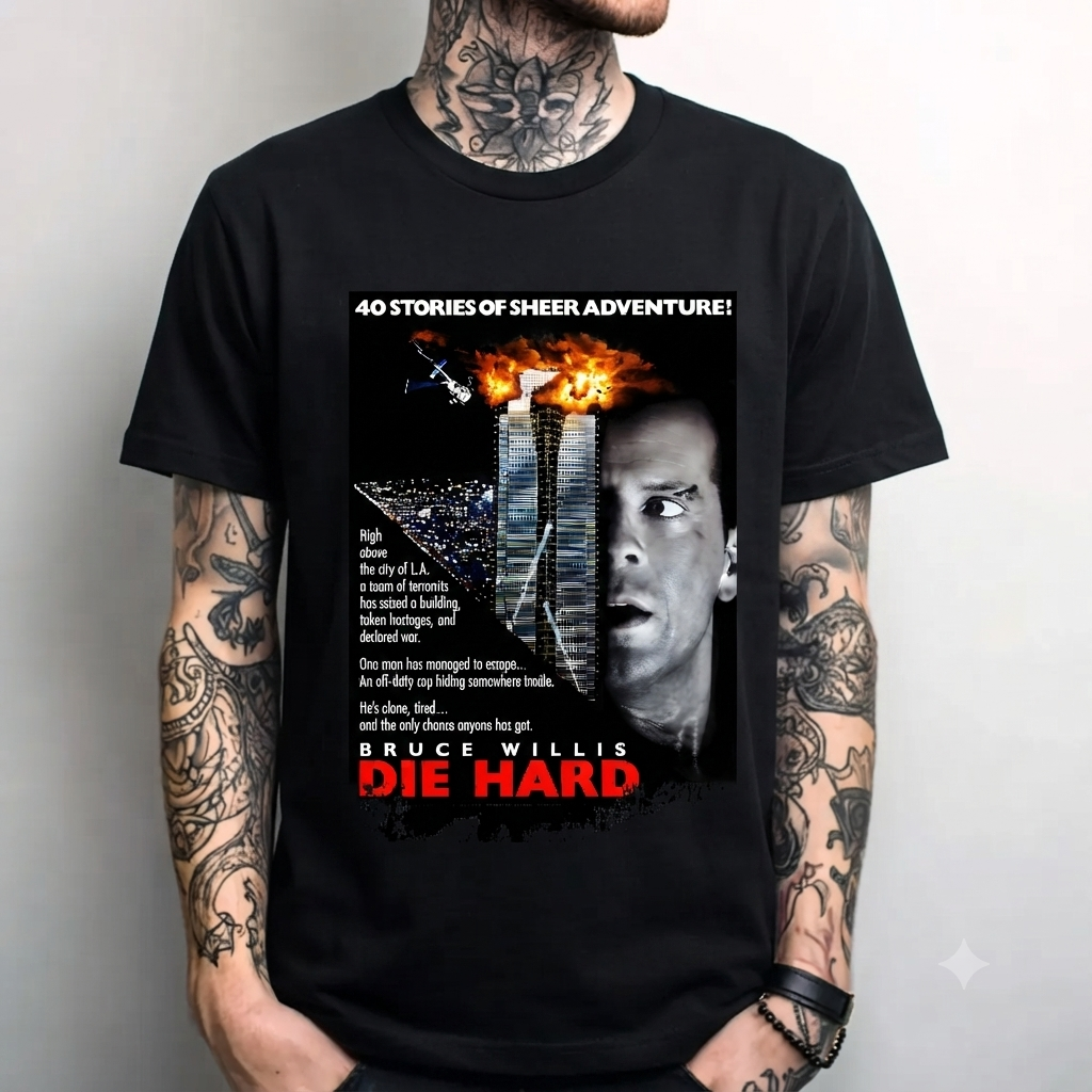 Die Hard - Movie Poster Inspired Unisex Black Shirt