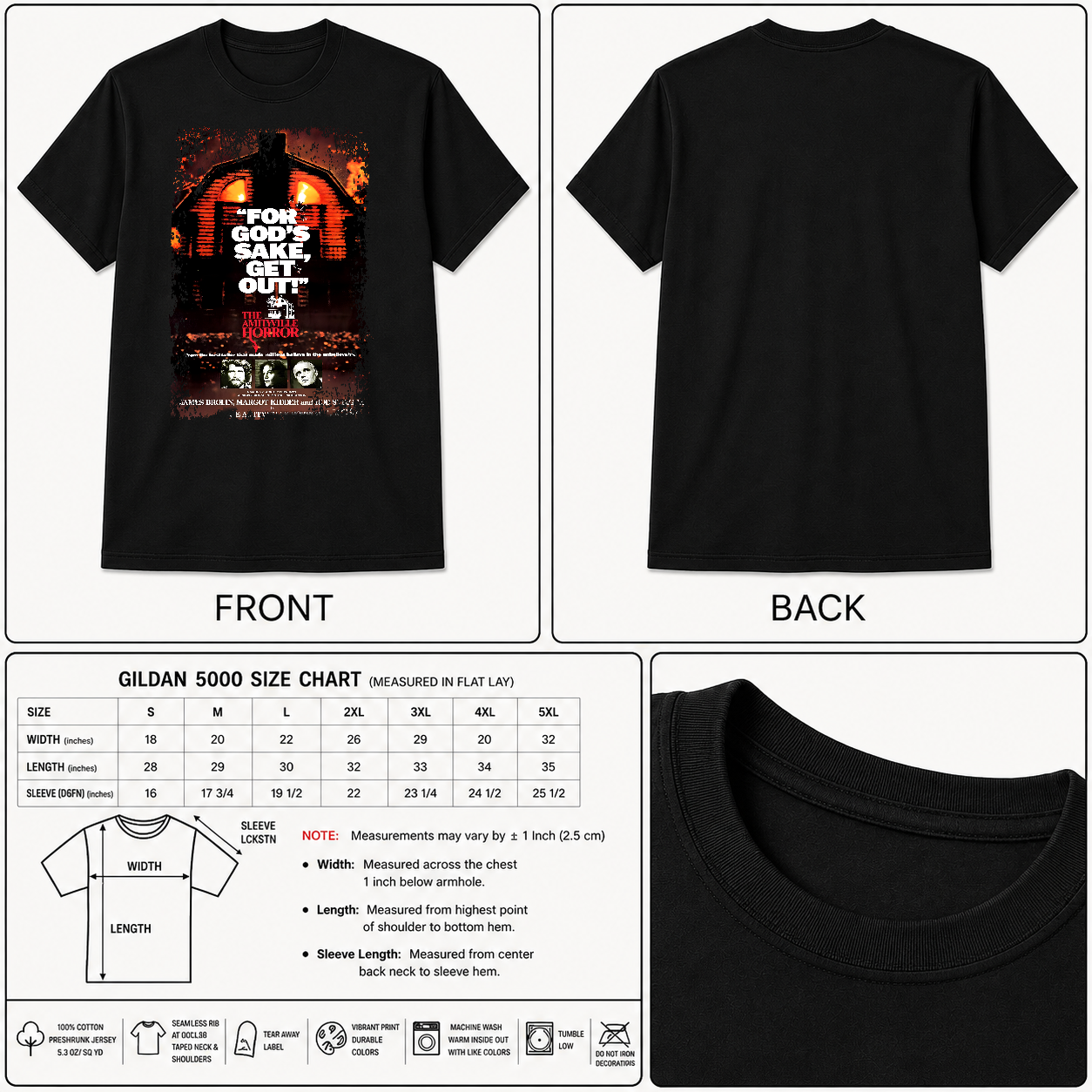The Amityville Horror - Movie Poster Inspired Unisex Black Shirt - HQ