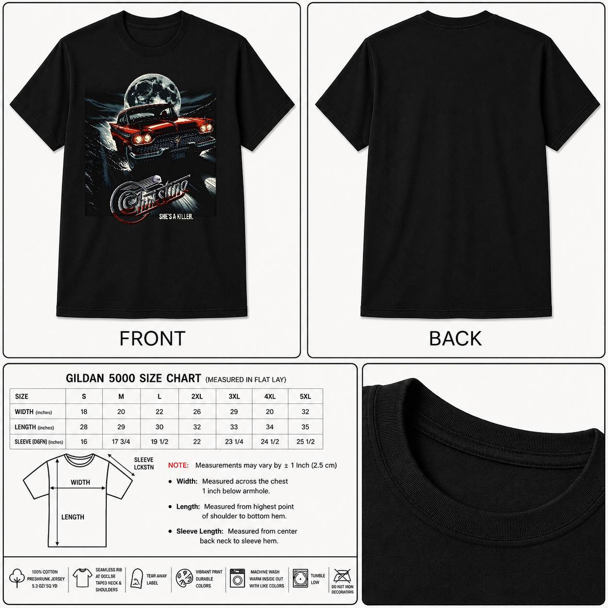Christine T Shirt - 80's Stephen King Horror Classic - Plymouth Fury Car Art-TH82081