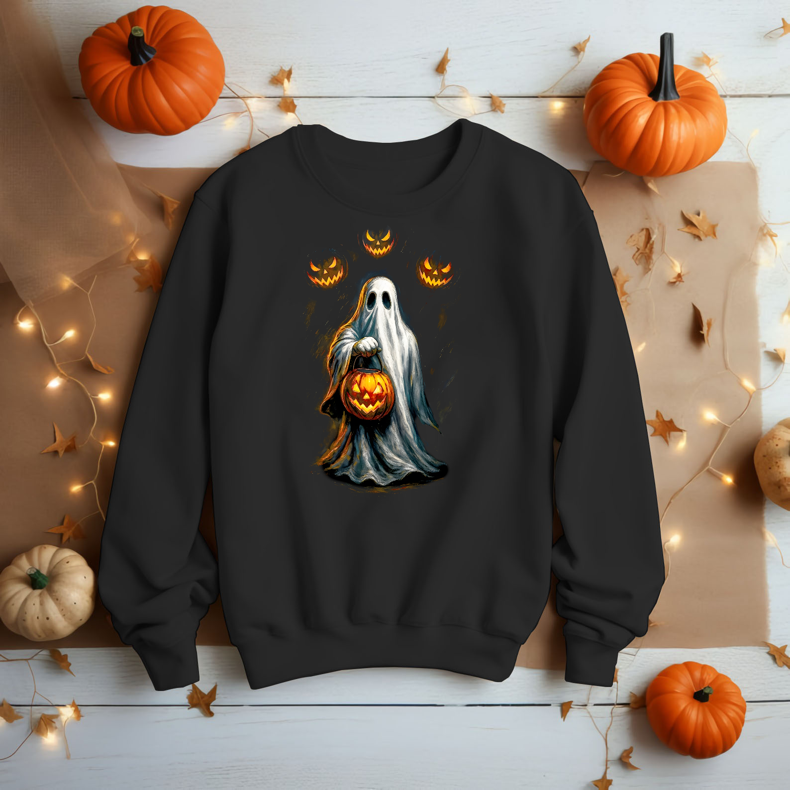 Inspired by Spooky Sheet Ghost Unisex Black Shirt
