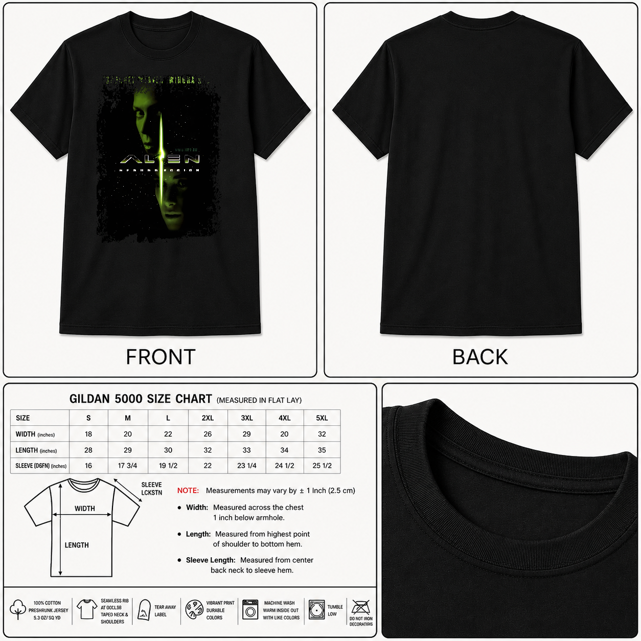 Alien Resurrection - Movie Poster Inspired Unisex Black Shirt