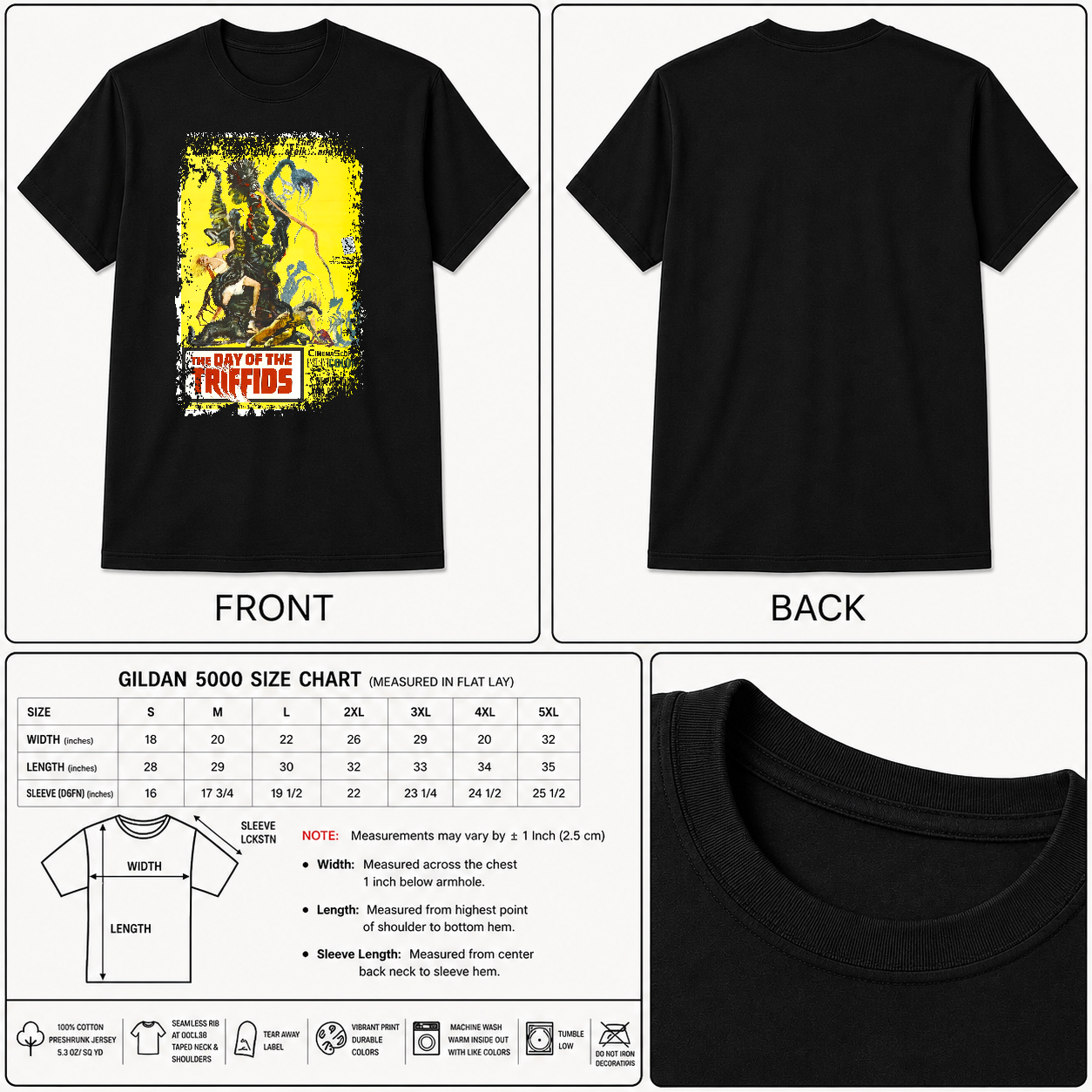 The Day of the Triffids (1963) - Movie Poster inspired Unisex Black Shirt