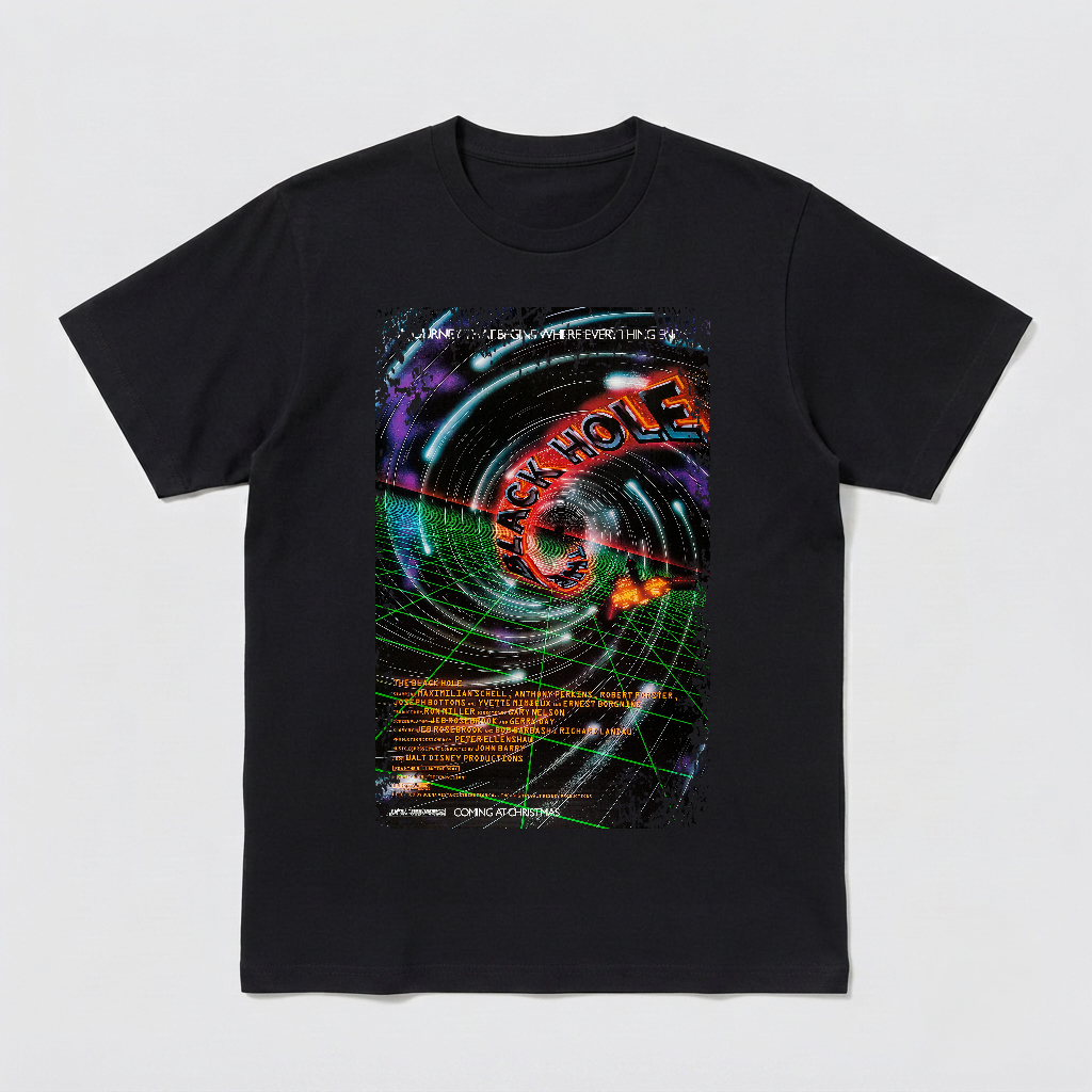 The Black Hole - Movie Poster inspired Unisex Black T-Shirt - HQ