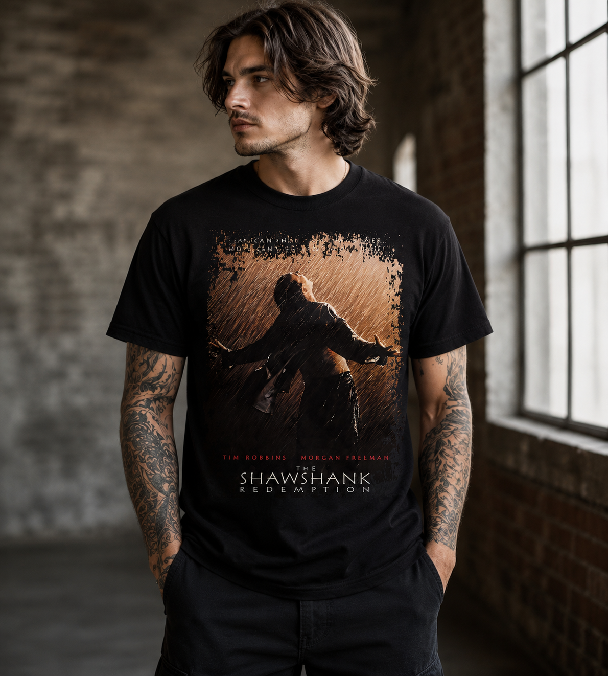 The Shawshank Redemption - Movie Poster Inspired Unisex Black Shirt