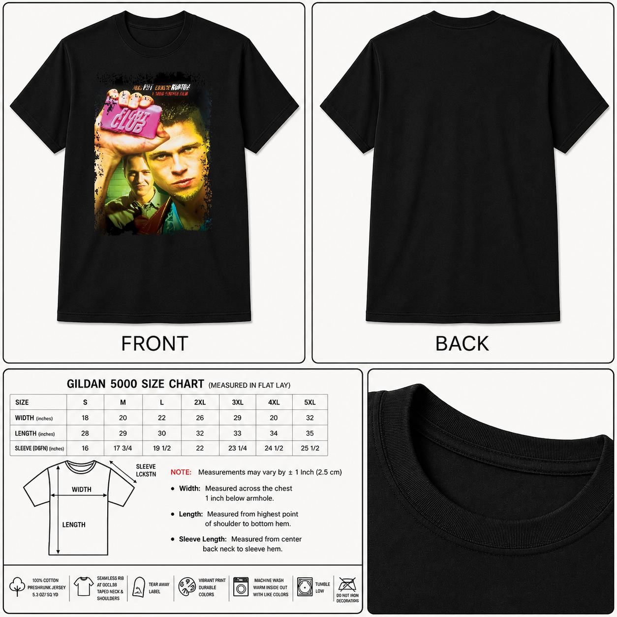 Fight Club - Movie Poster Inspired Unisex Black Shirt