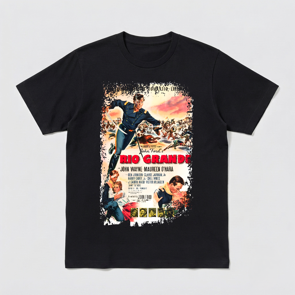 Rio Grande - Western Movie Poster inspired Unisex Black Shirt