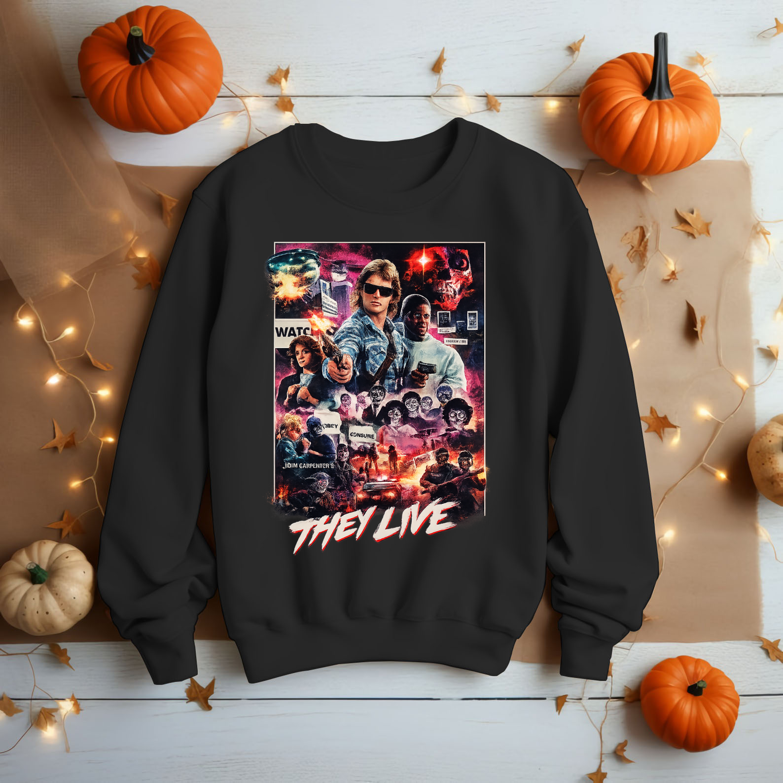 They Live Shirt Movie Poster Unisex - Retro, Horror, Piper, Vintage, Carpenter - HQ