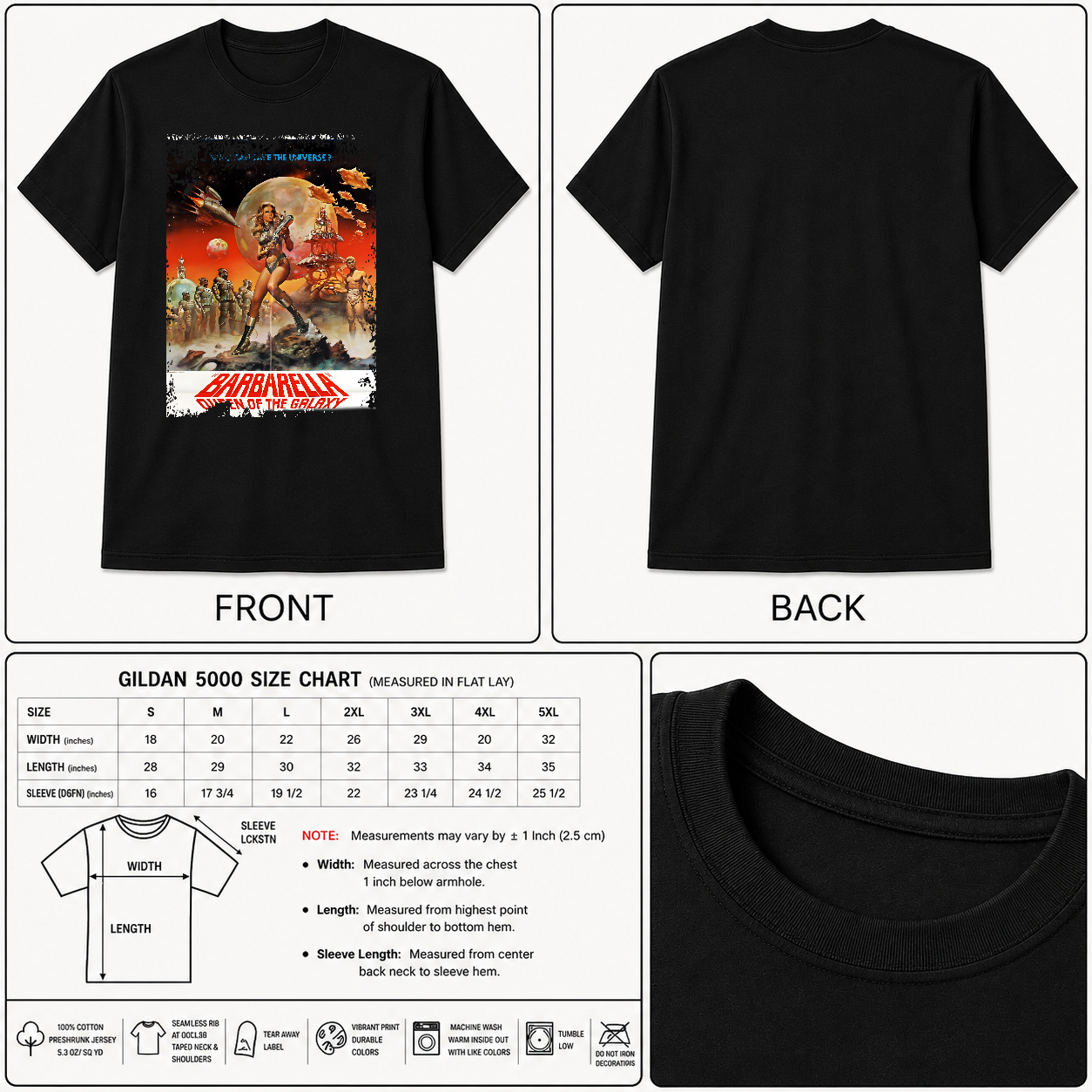 Barbarella - Movie Poster Inspired Unisex Black Shirt