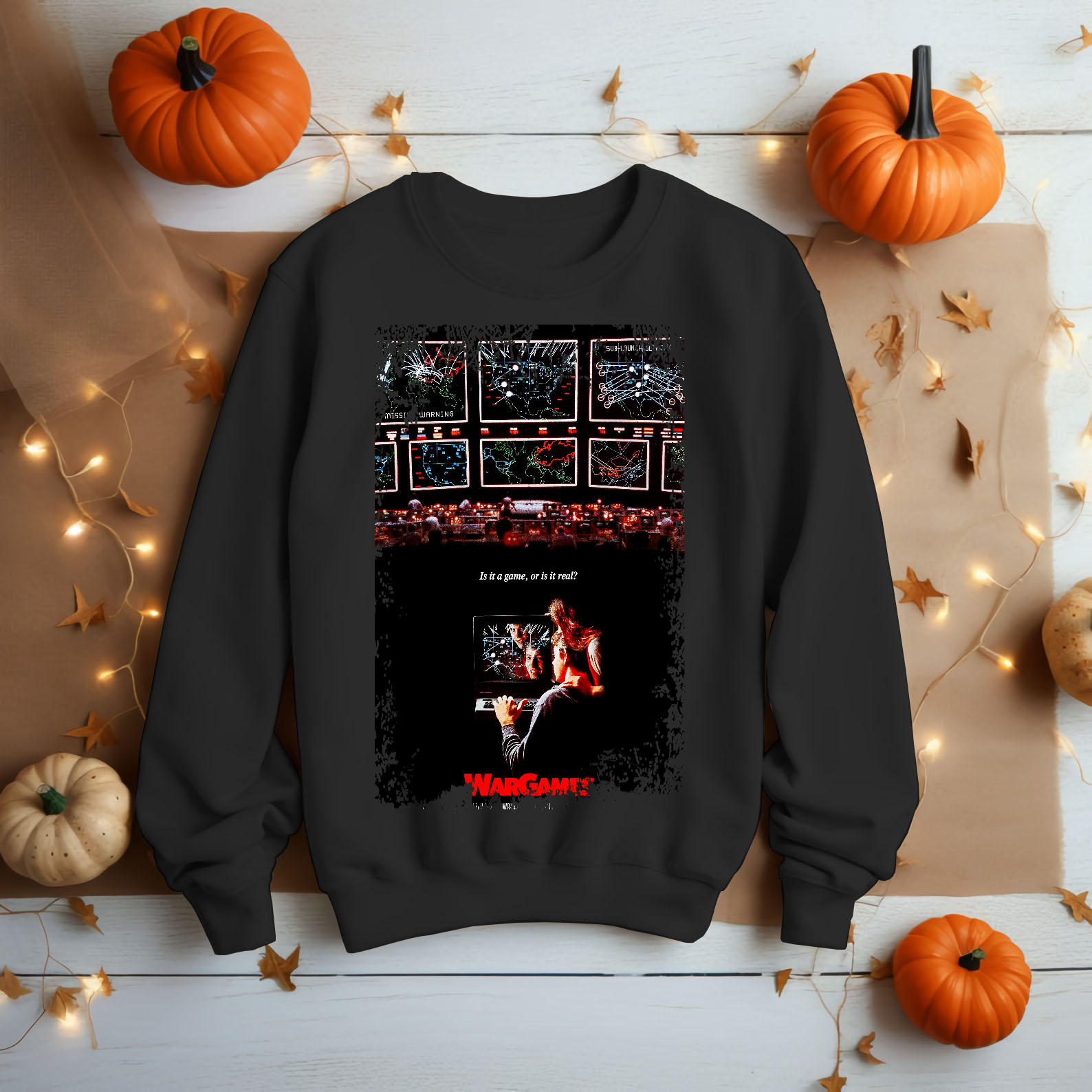 WarGames (1983) - Movie Poster inspired Unisex Black T-Shirt - HQ