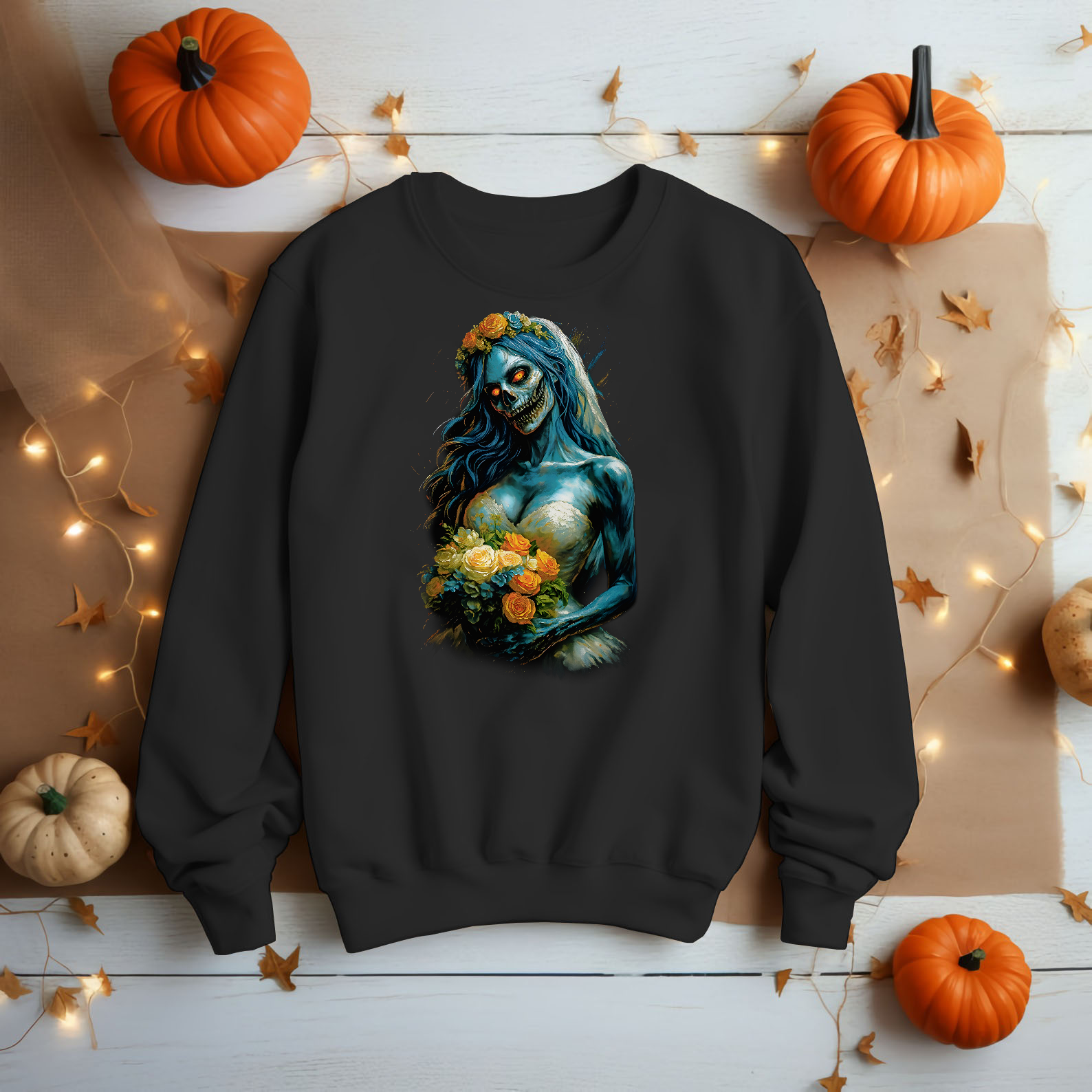 Inspired by Corpse Bride – Zombie Bride Dark Art Unisex Black Shirt