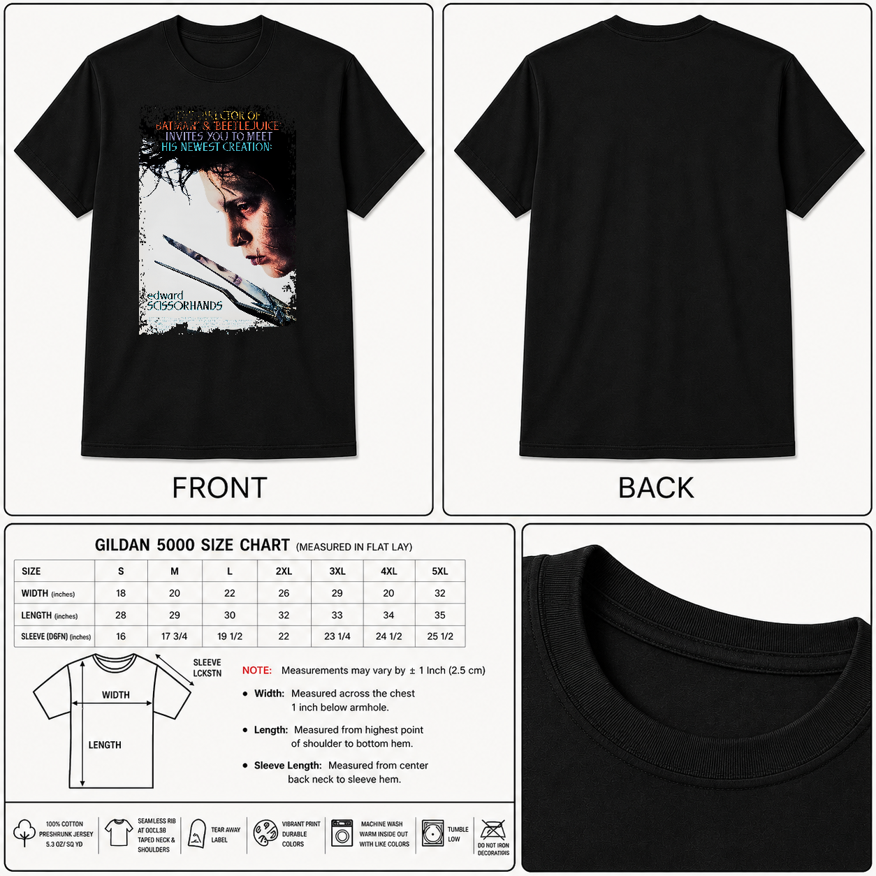 Edward Scissorhands - Movie Poster Inspired Unisex Black Shirt