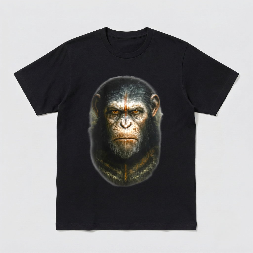 Caesar Planet of the Apes Shirt Gorilla Portrait Ape Warrior Tee