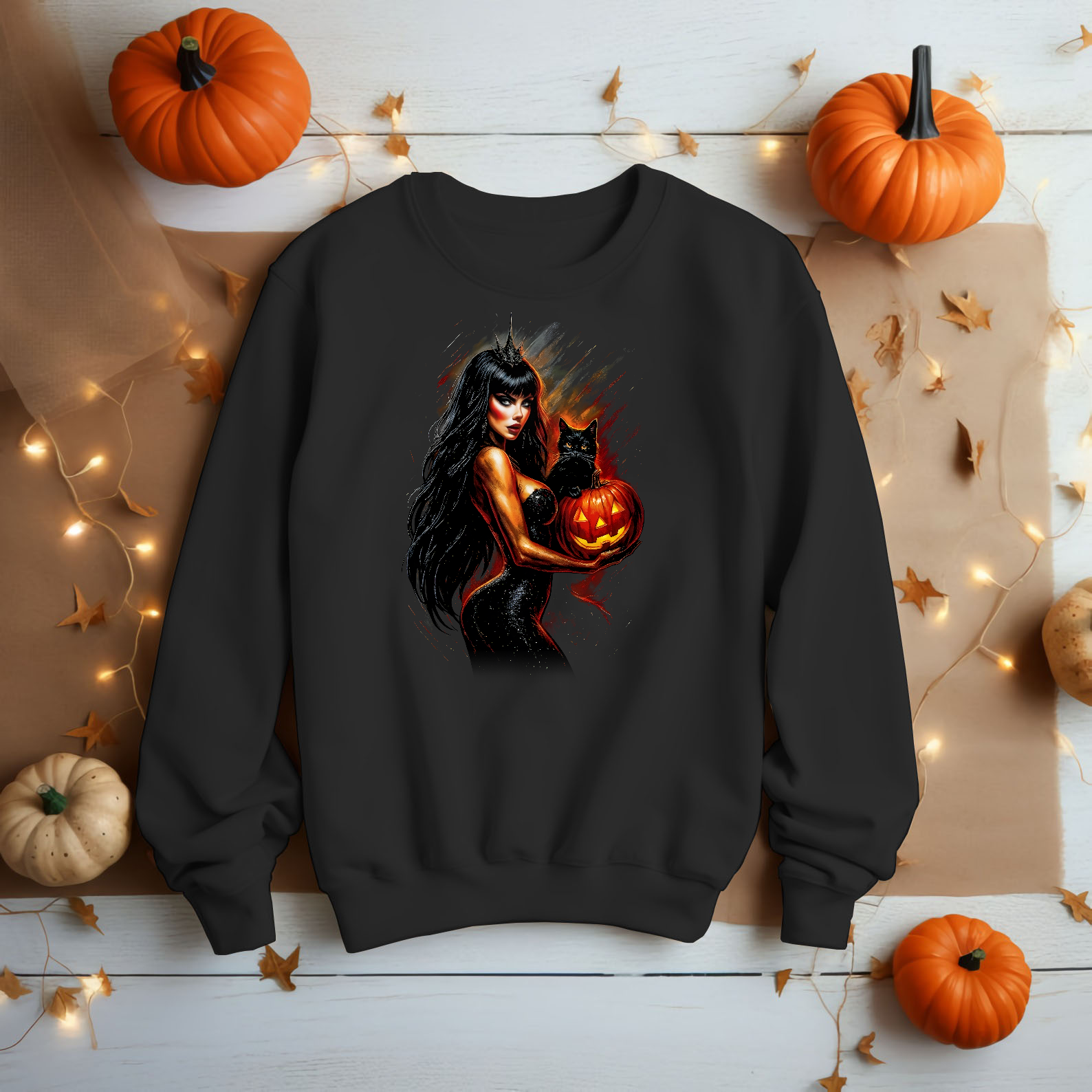 Inspired by Elvira Mistress of the Dark – Cat Pumpkin Halloween Shirt