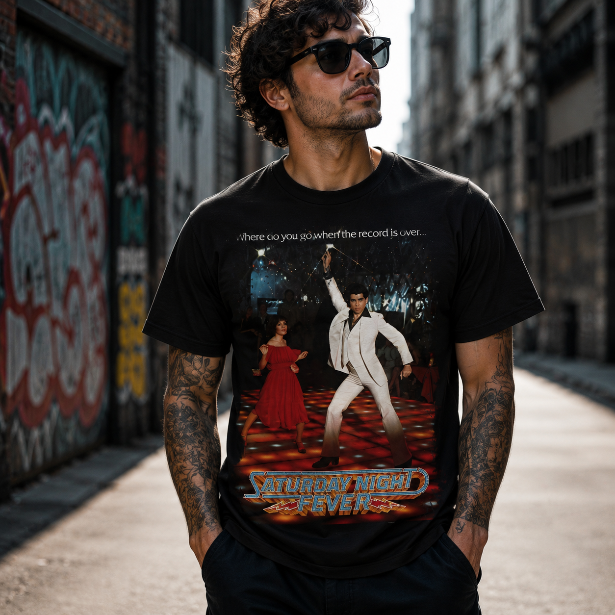 Saturday Night Fever - Movie Poster Inspired Unisex Black Shirt