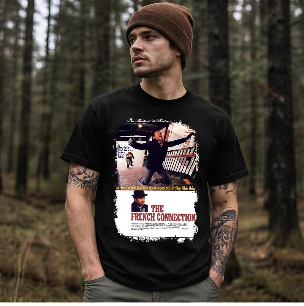The French Connection - Movie Poster Inspired Unisex Black Shirt