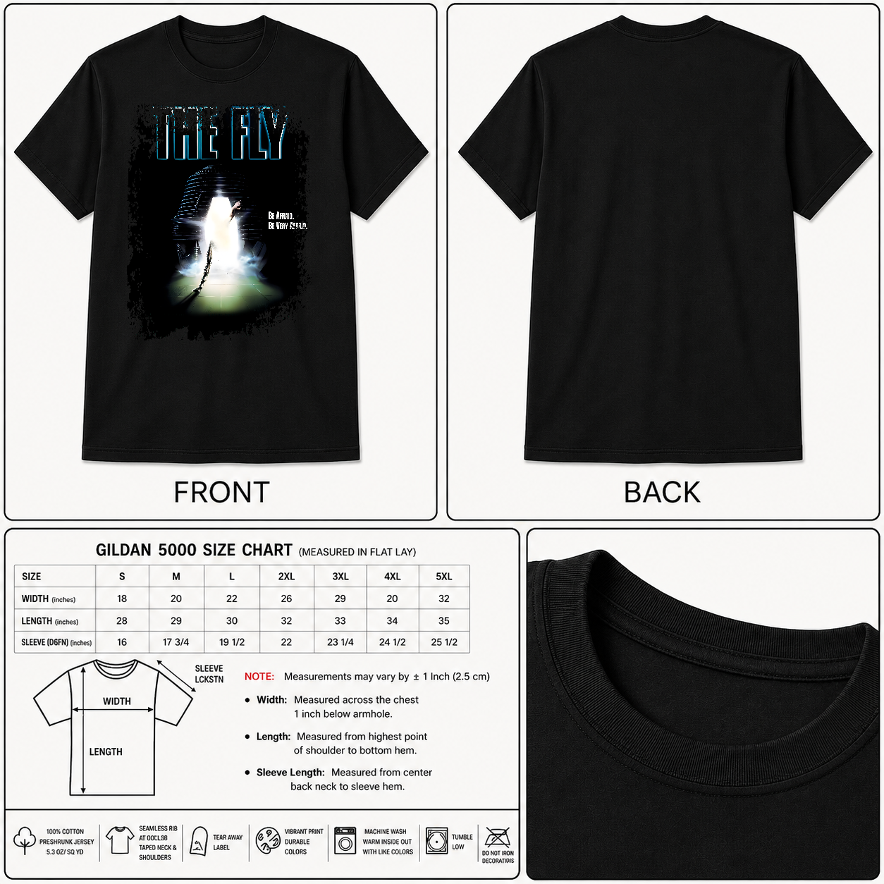 The Fly - Movie Poster Inspired Unisex Black Shirt