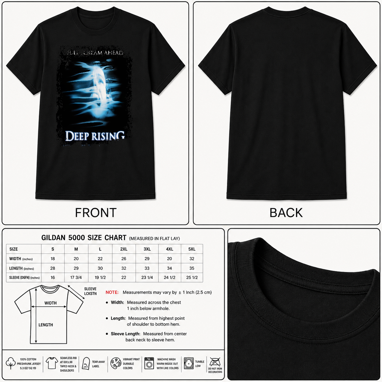 Deep Rising - Movie Poster inspired Unisex Black Shirt
