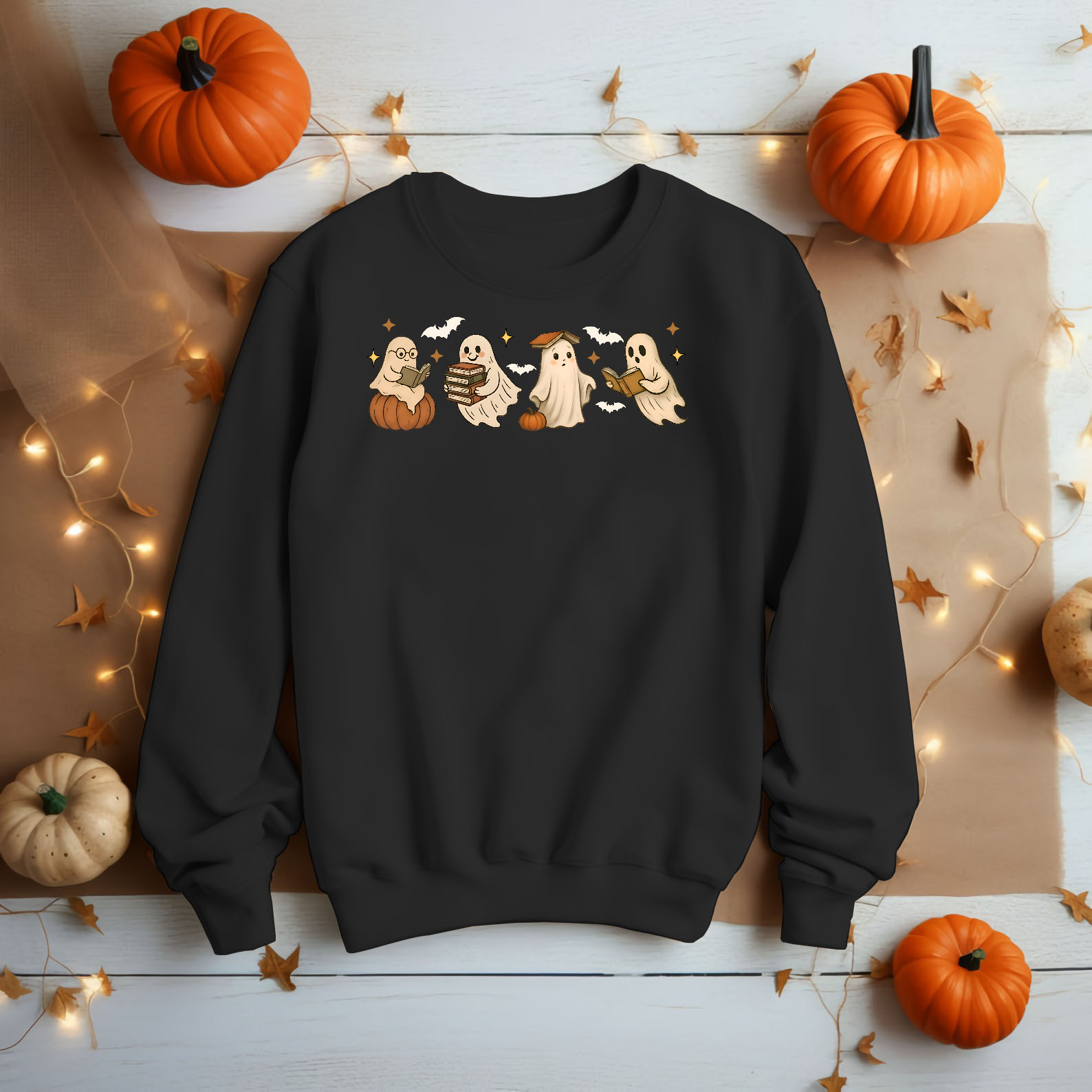 Ghost Reading Book T-Shirt, Halloween Ghost Shirt, Book Lover Gift, Teacher Halloween Shirt, Cute Ghost And Book Shirt