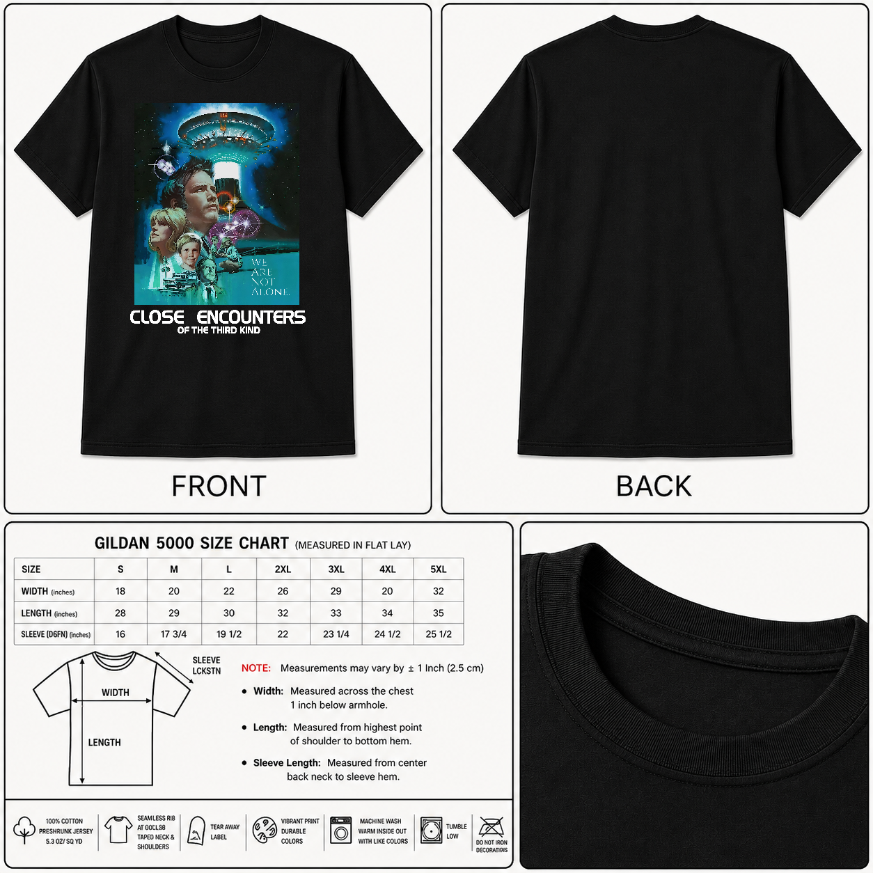 Close Encounters of the Third Kind T Shirt - 70's Spielberg Classic Retro Tee-TH82084