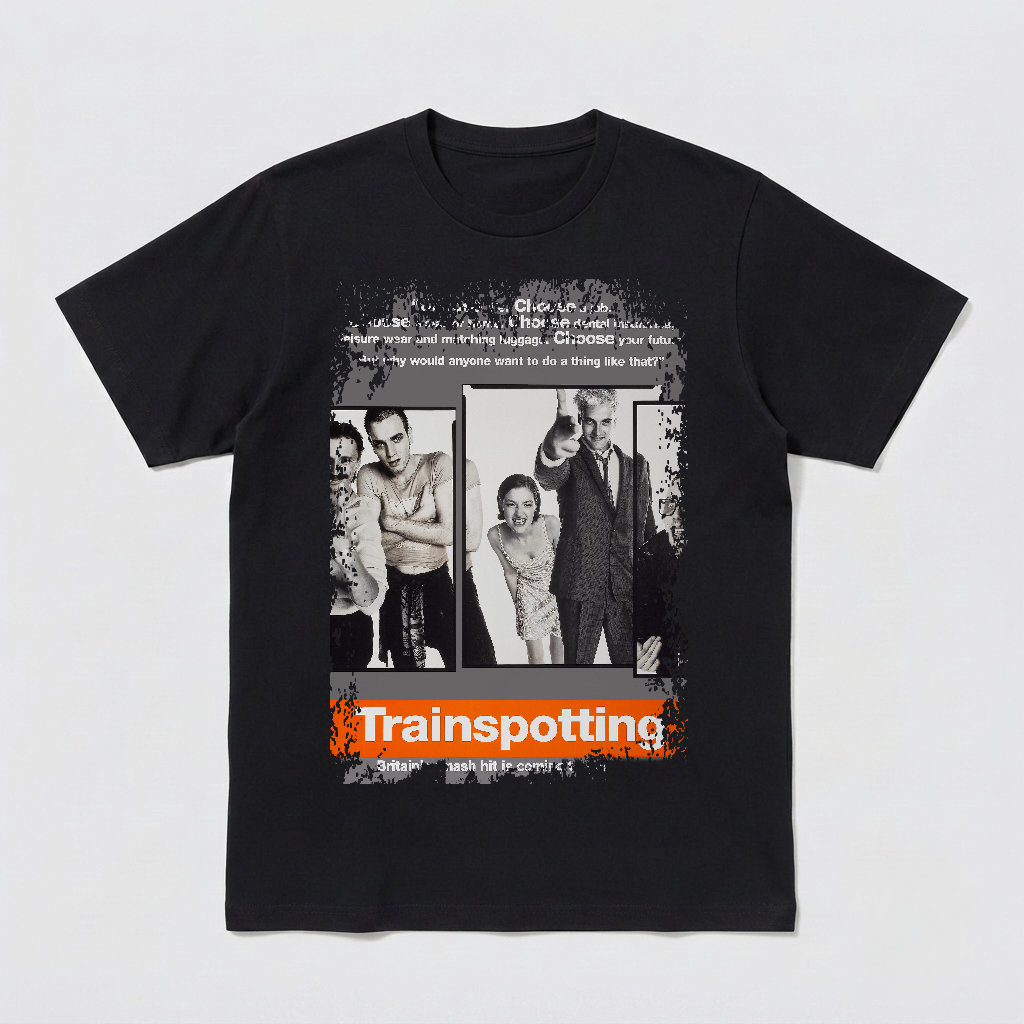 Trainspotting - Movie Poster Inspired Unisex Black T-Shirt - HQ