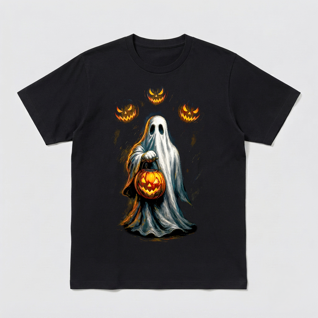 Inspired by Spooky Sheet Ghost Unisex Black Shirt