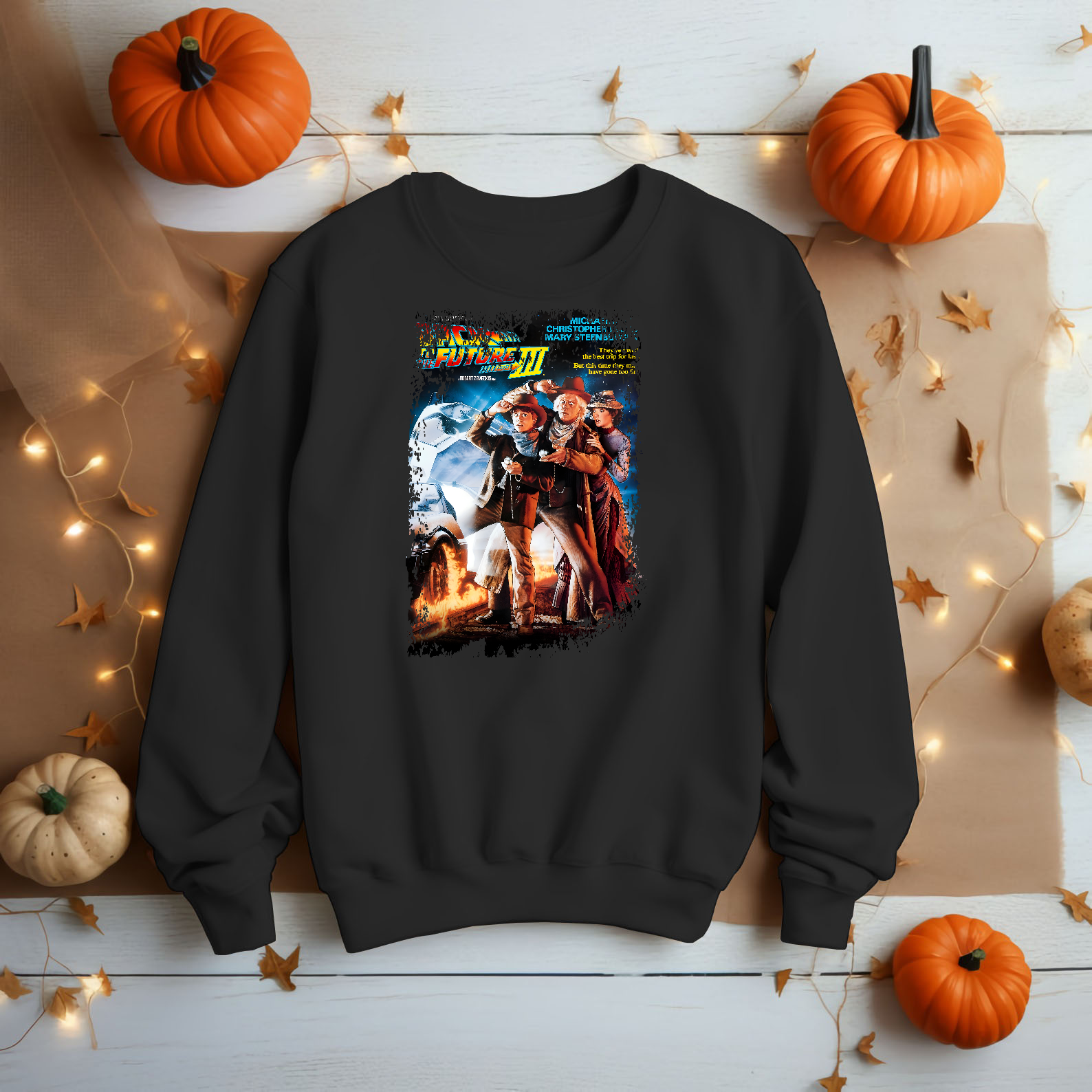 Back To The Future Part III - Movie Poster Inspired Unisex Black Shirt