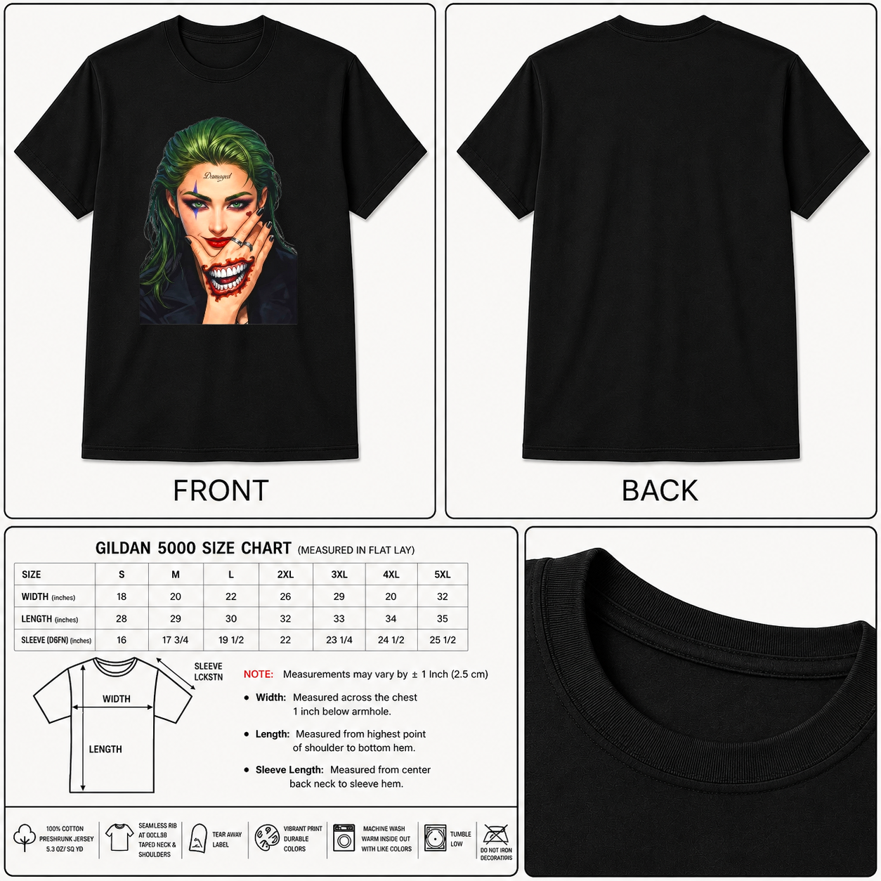 Unisex Cotton Crew Tee Thai woman Joker lingling art 00K fun gift idea