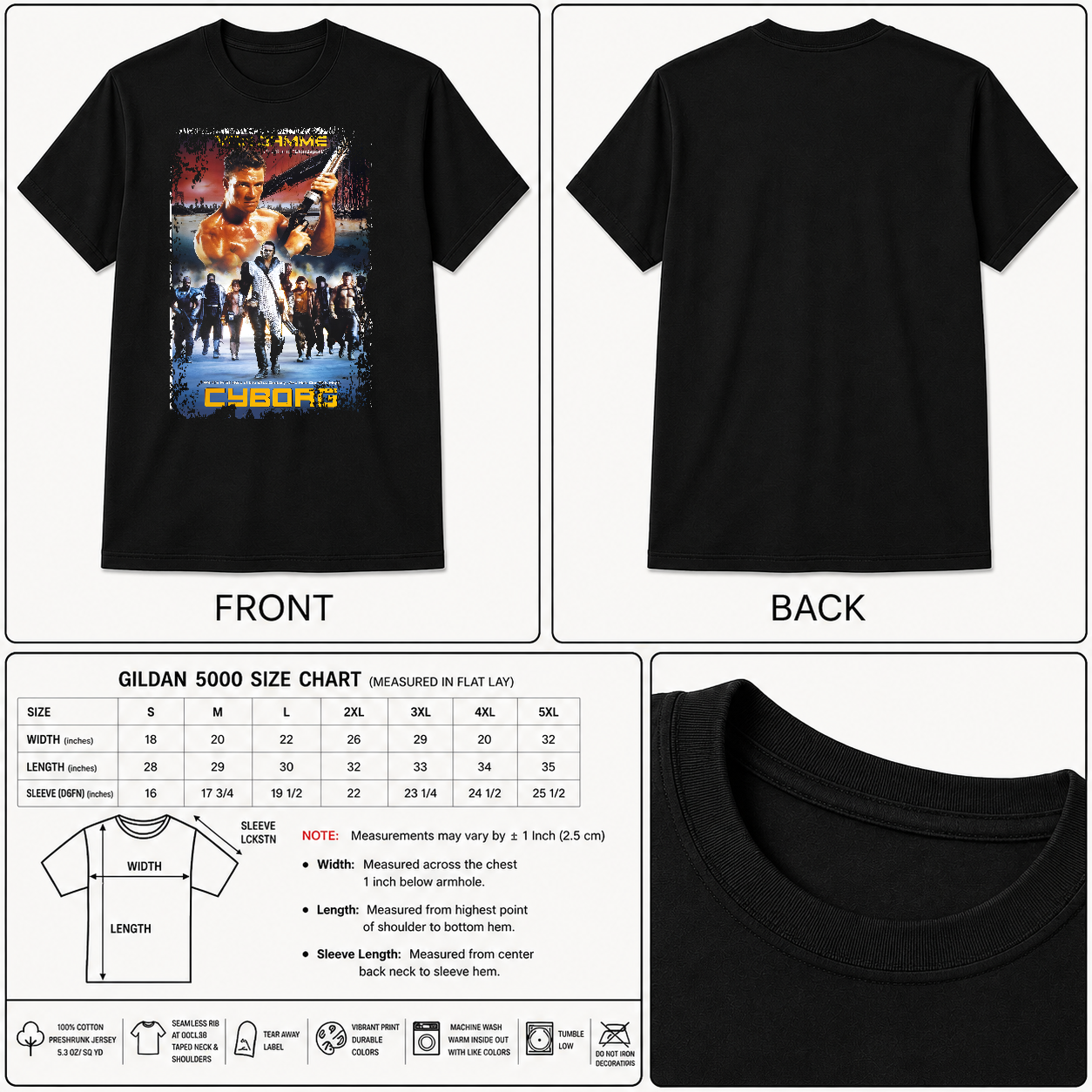 Cyborg - Movie Poster Inspired Unisex Black Shirt