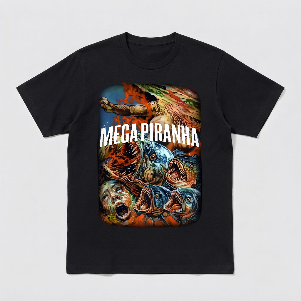 Horror B-Movie T-Shirt - Mega Piranha- Sizes S - 5XL - Gore Terror-TH82089