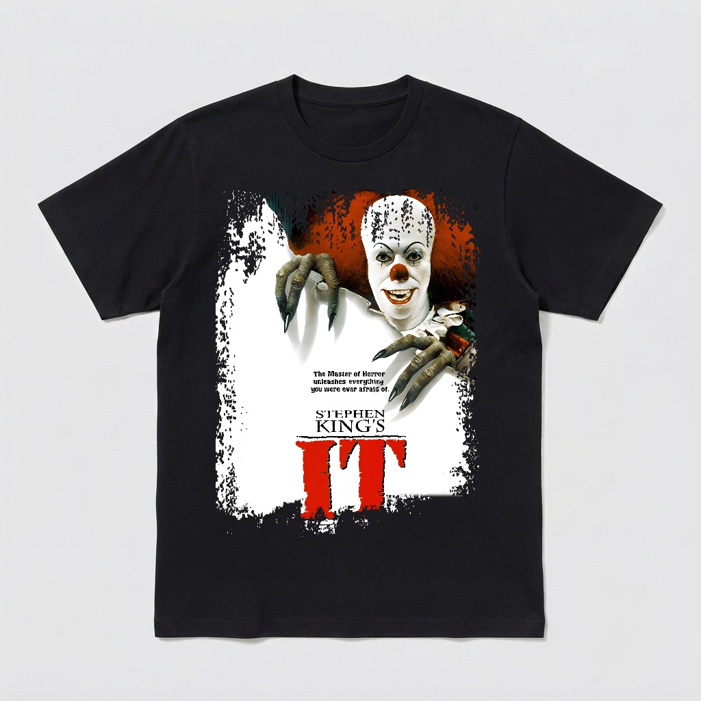 It - Movie Poster Inspired Unisex Black T-Shirt - HQ