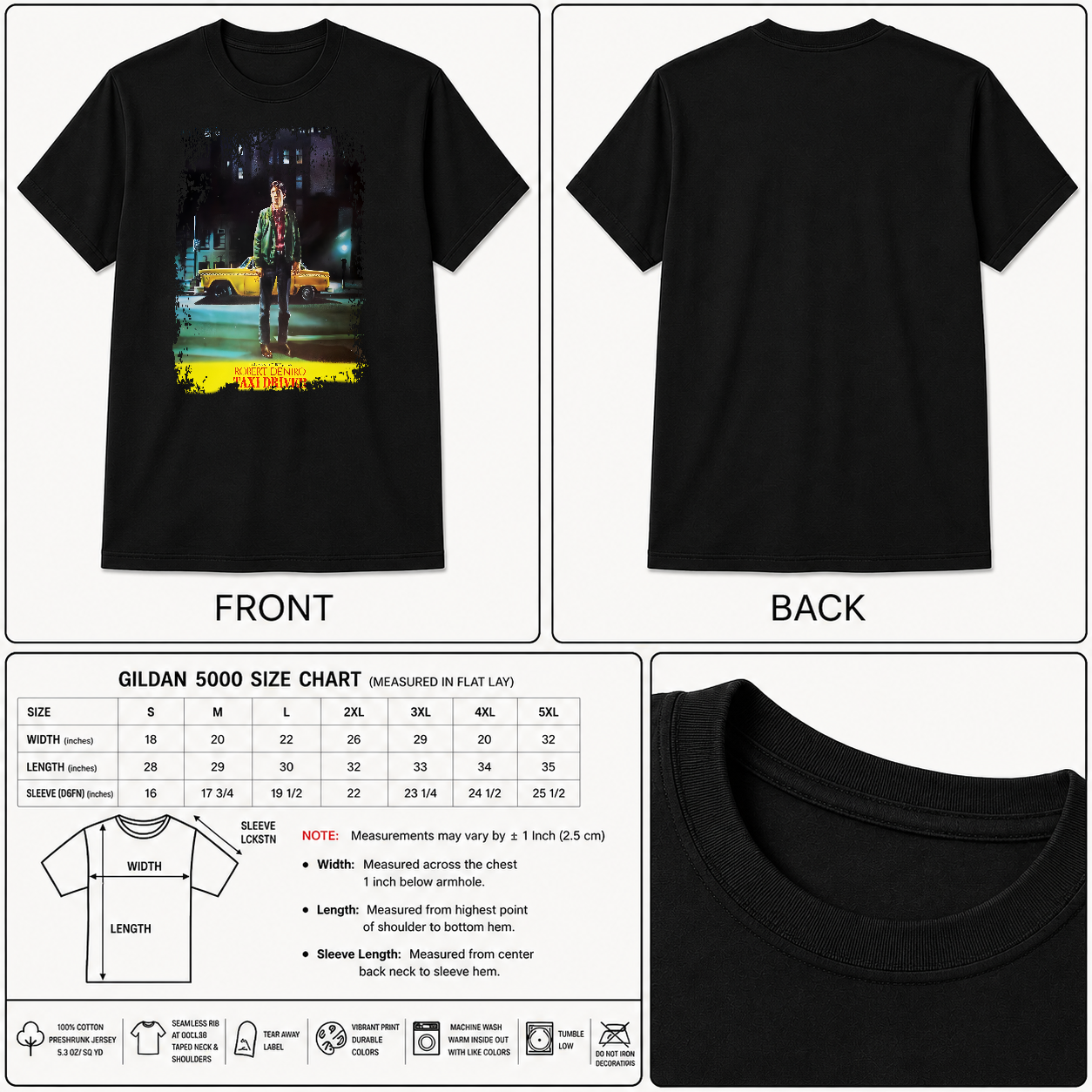 Taxi Driver - Movie Poster Inspired Unisex Black Shirt