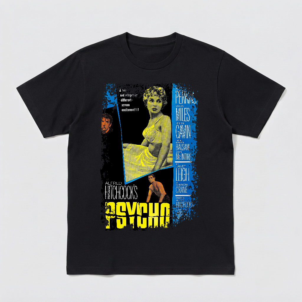 Psycho - Movie Poster Inspired Unisex Black Shirt