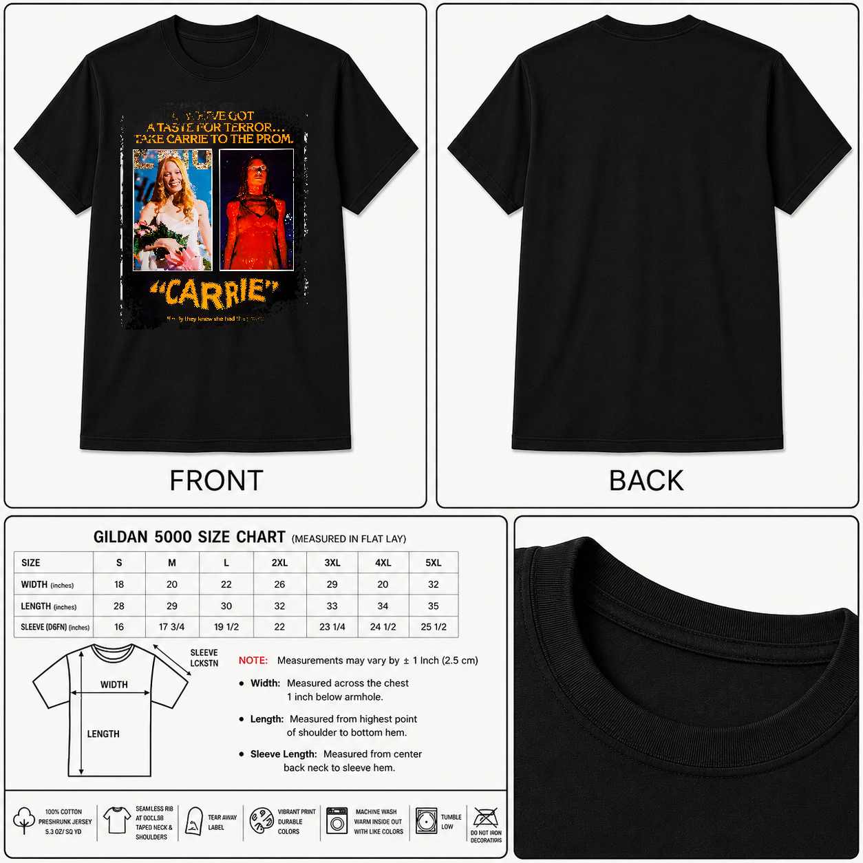 Carrie - Movie Poster Inspired Unisex Black Shirt